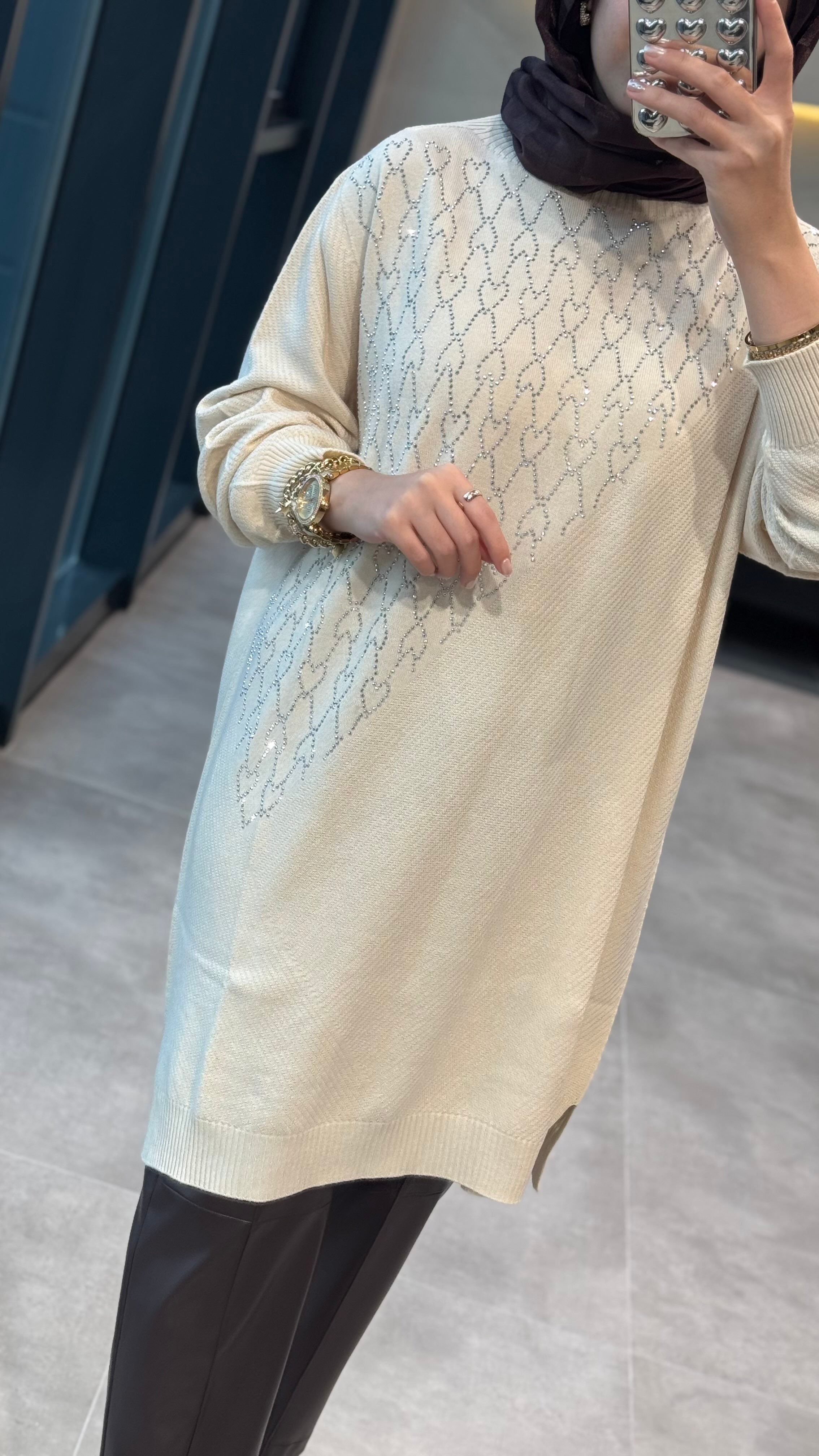 Ghisa Taşlı Tunik
