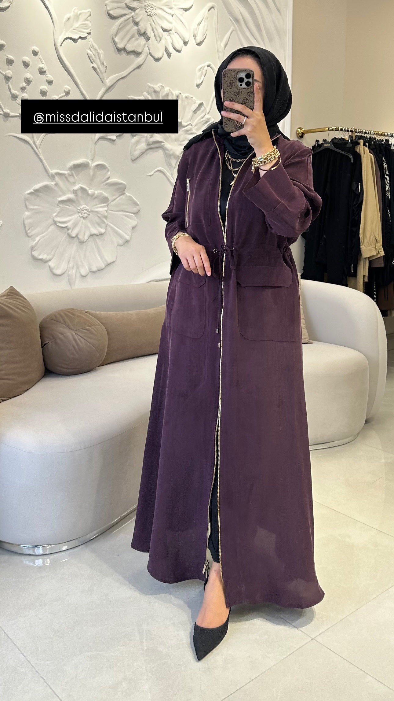 Miss dalida ipek qupra fermuarlı kap