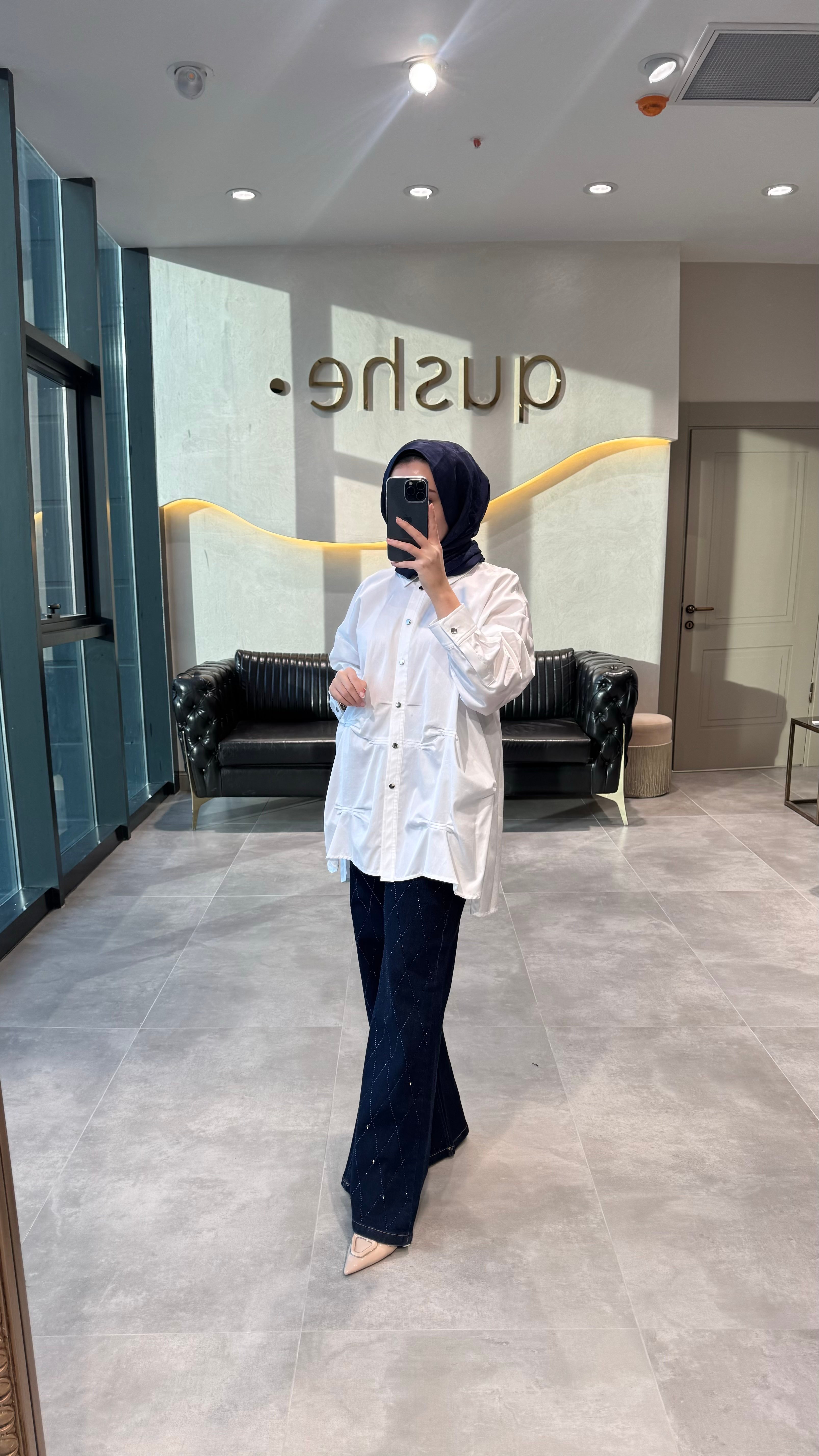 Ghisa shine denim pantolon