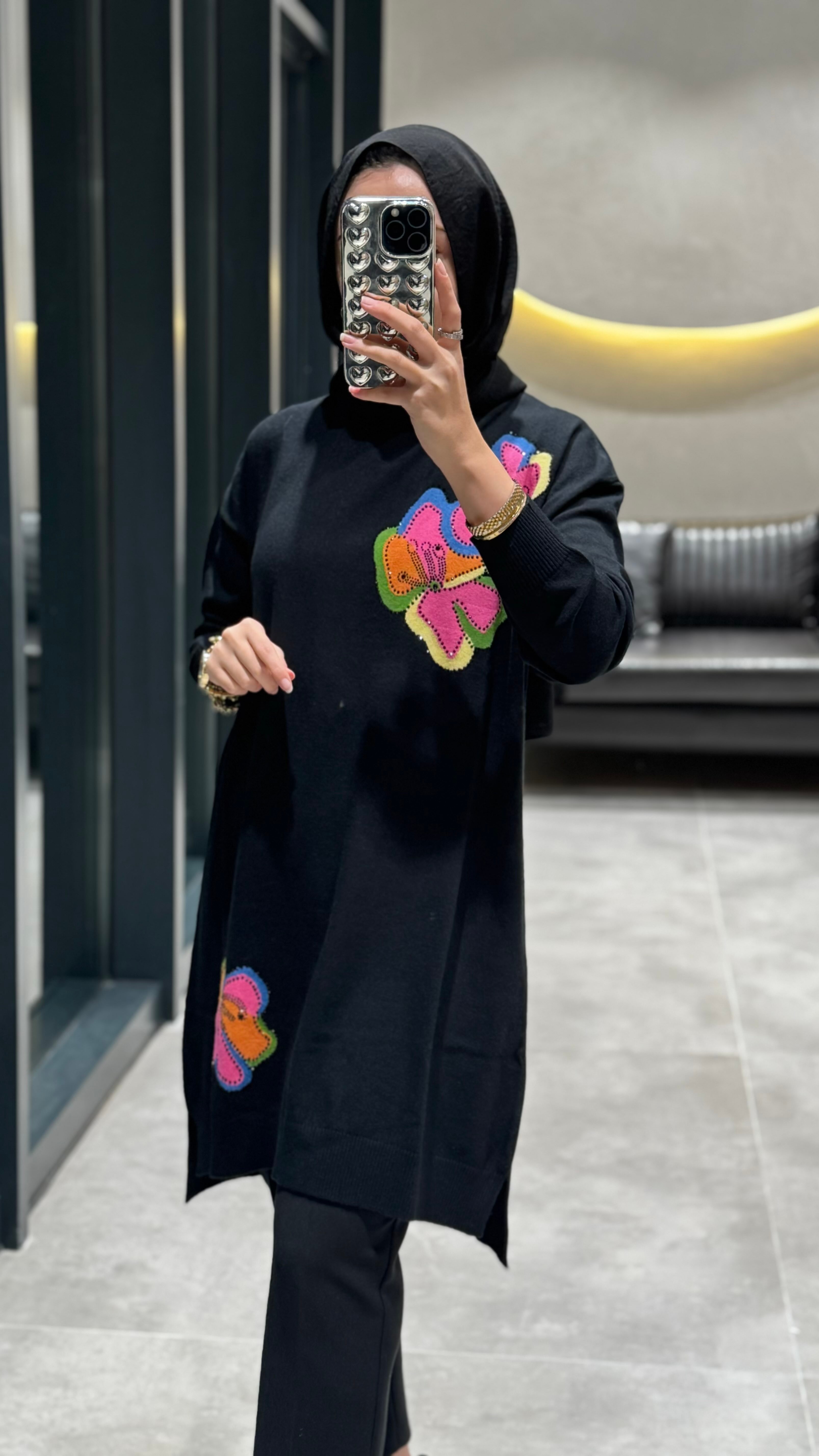 Ghisa Big Çiçekli Triko Tunik