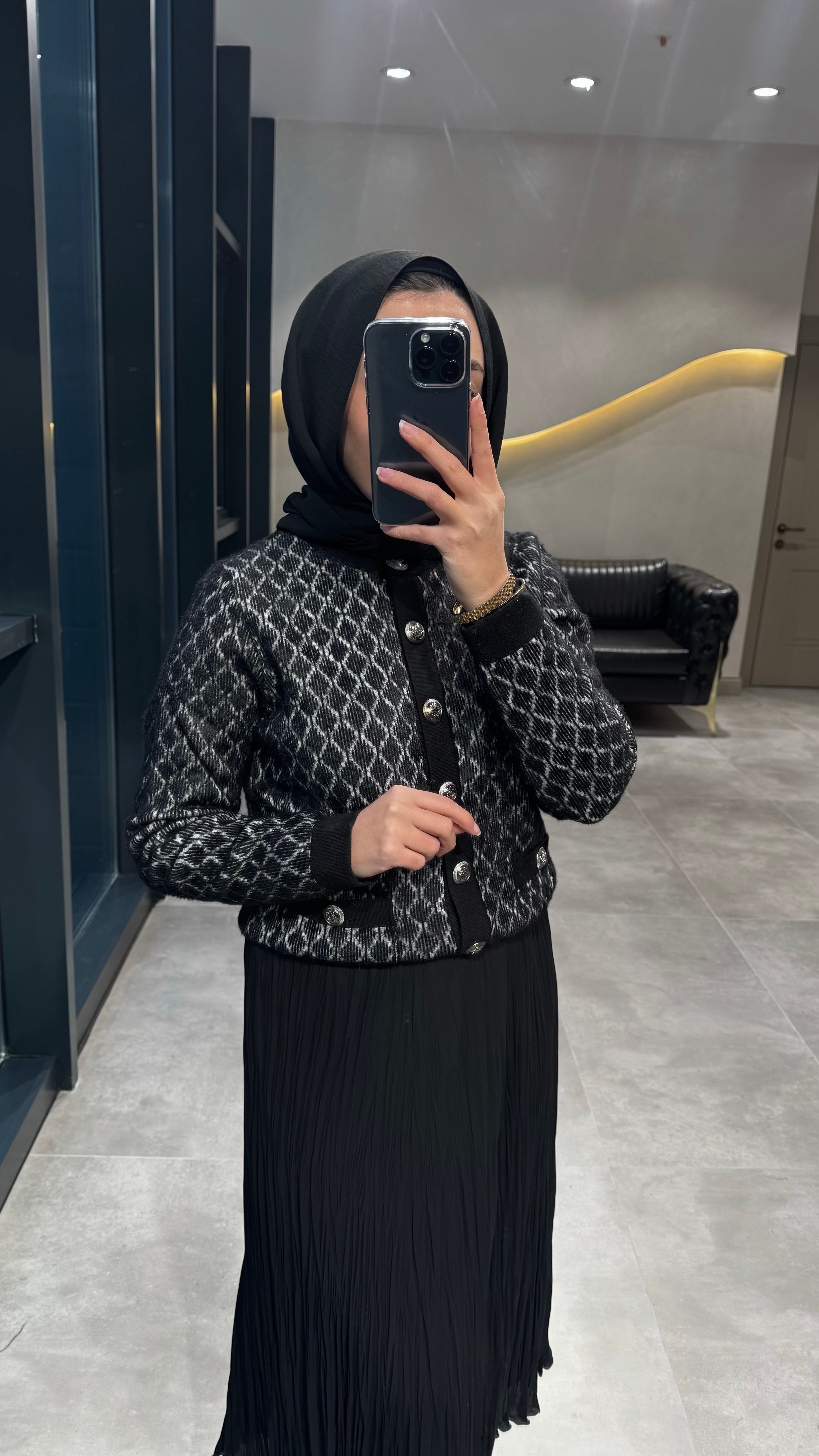 Nuss Desenli Angora Hırka