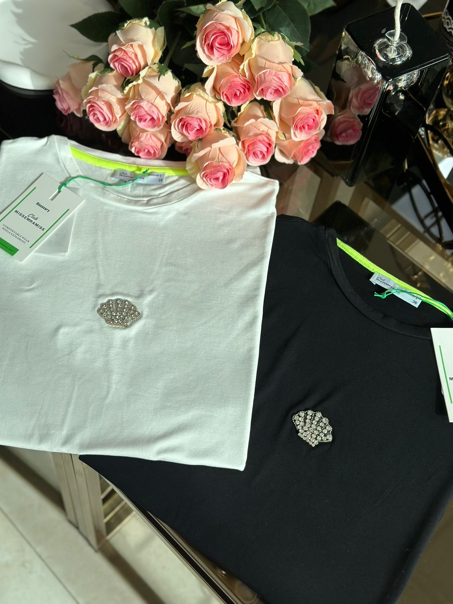 Missemramiss Taşlı Pamuk Penye tshirt