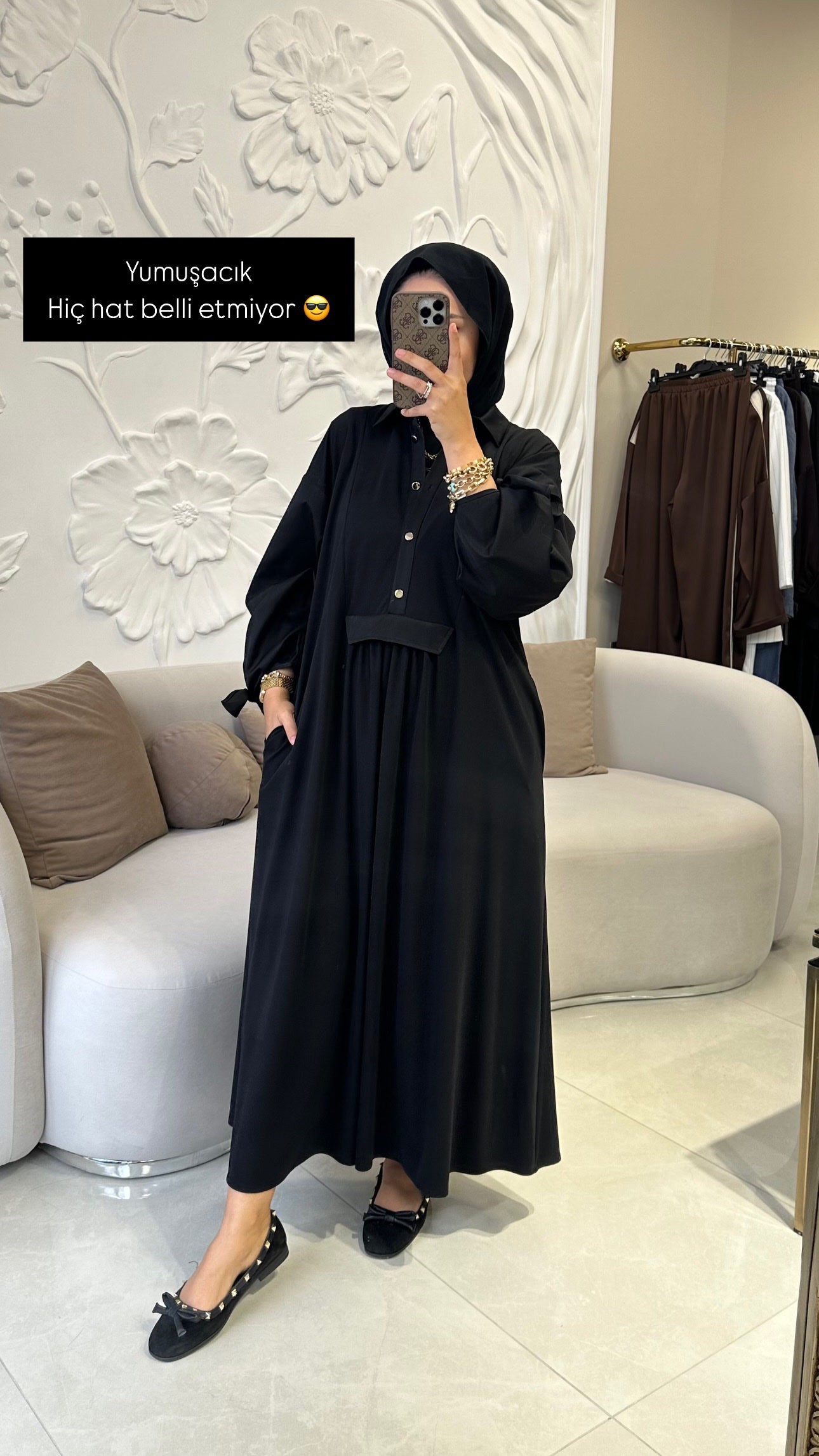 Ghisa kolları poplin elbise