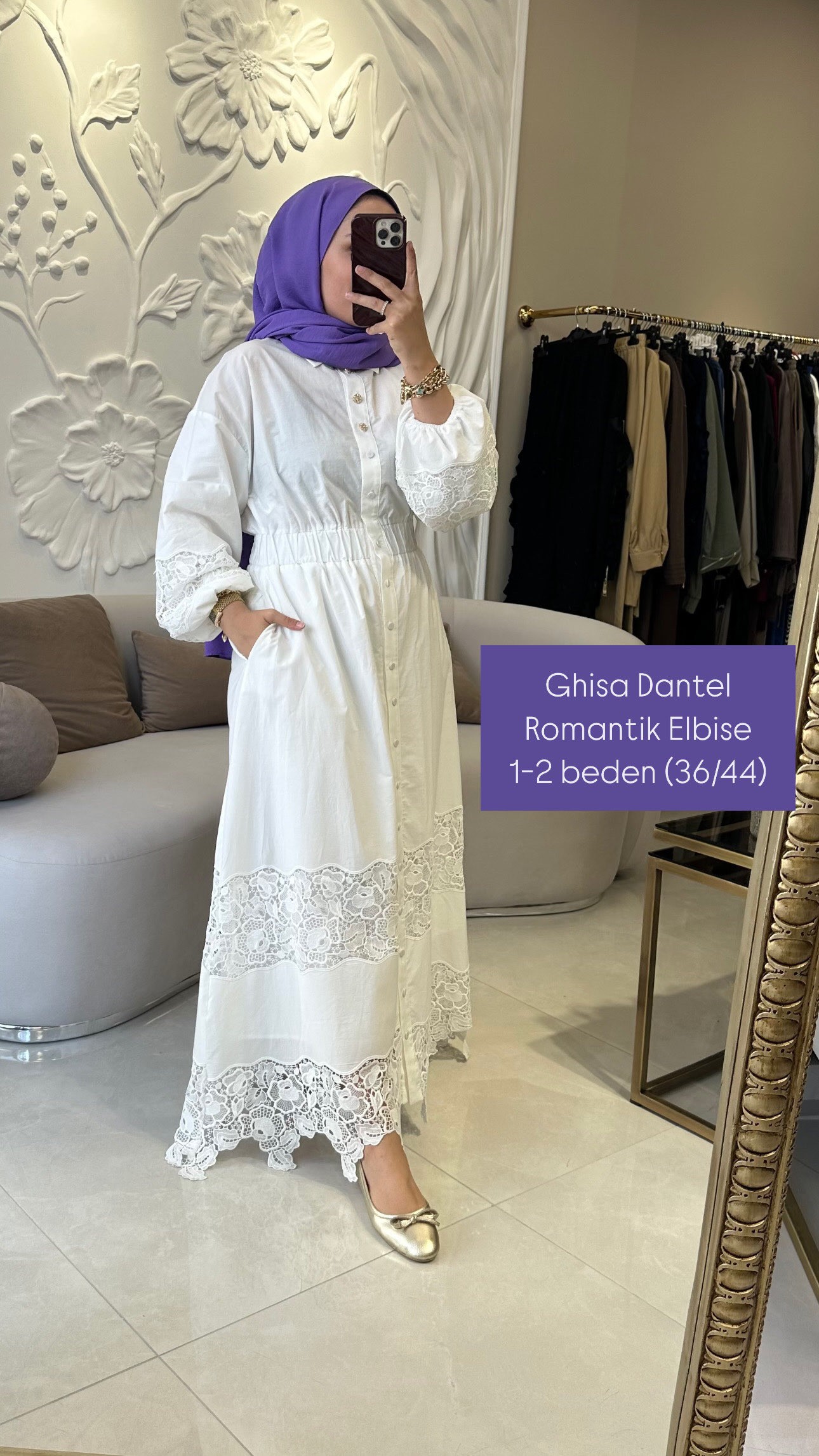 Ghisa dantel romantik elbise