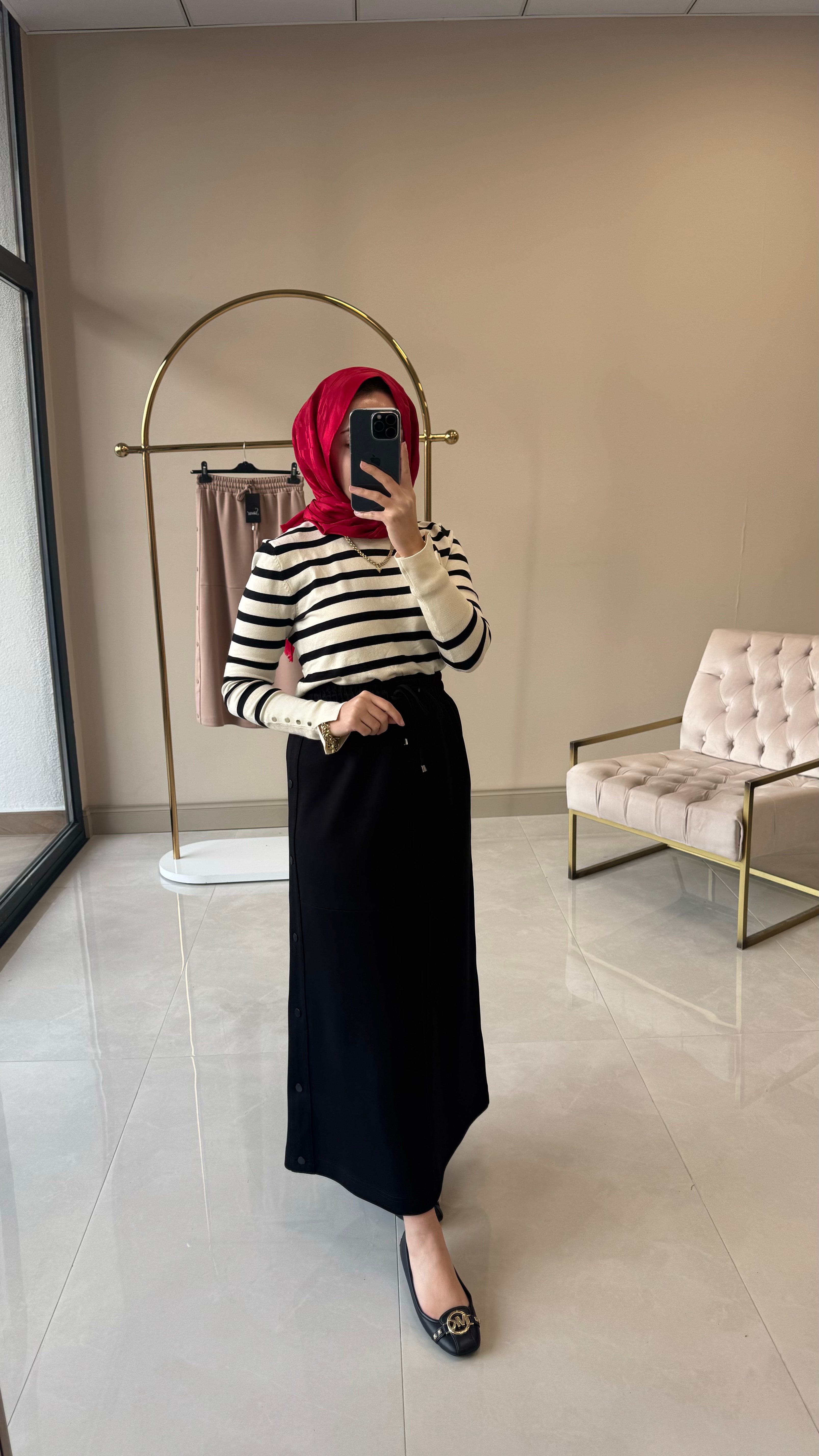 Sentez Oysho Yanı Çıtçıtlı Etek