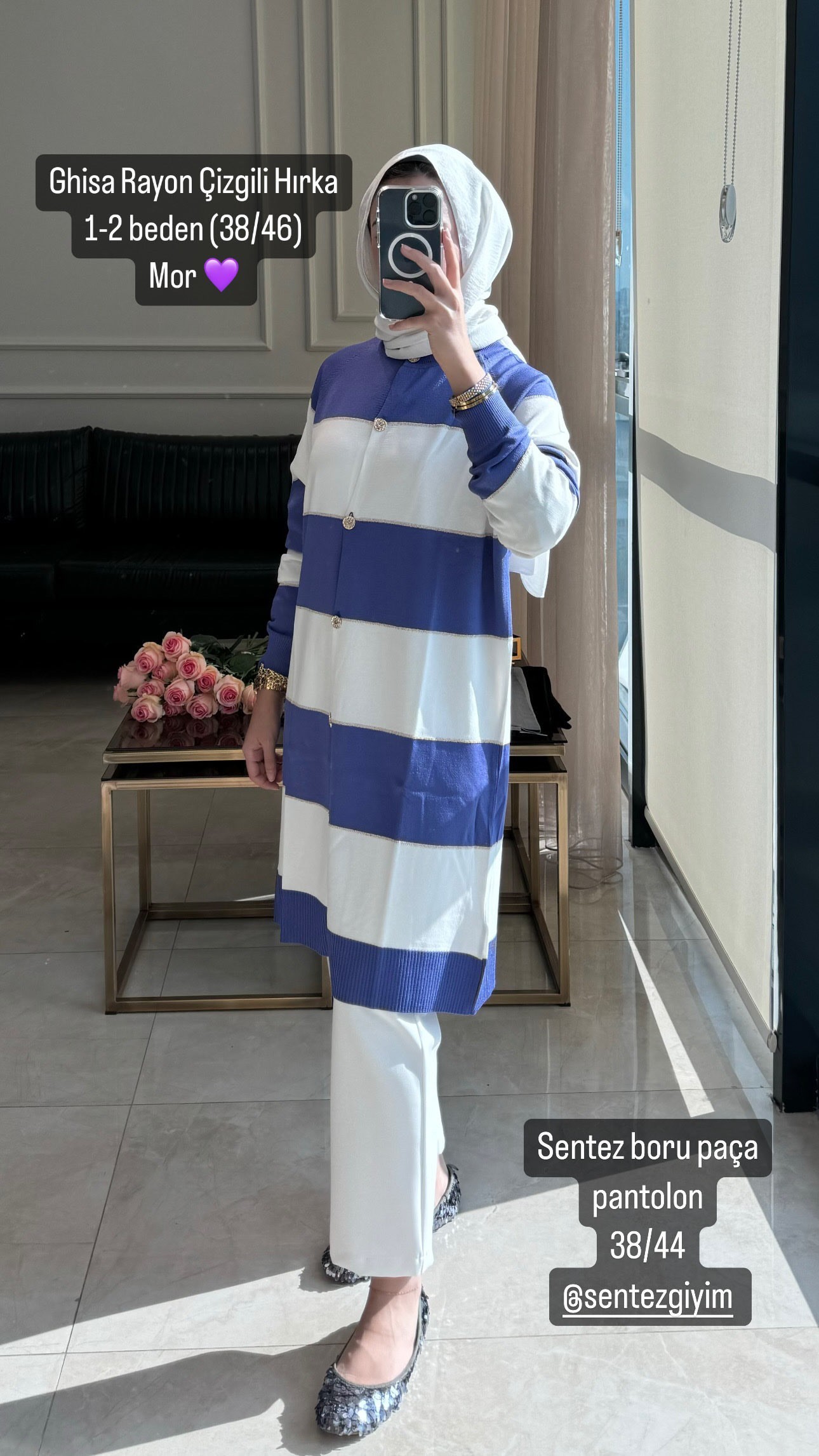 Ghisa Rayon Çizgili Hırka
