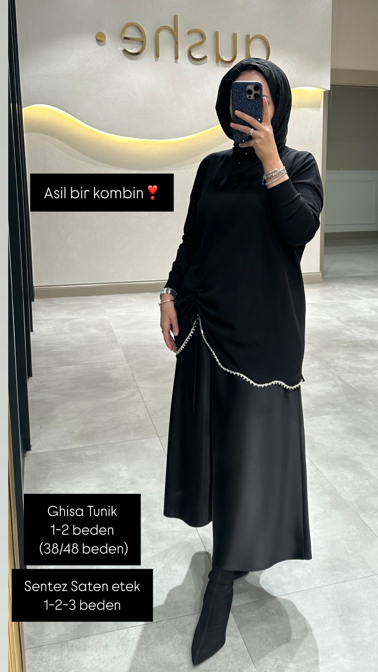 Ghisa taş büzgülü tunik