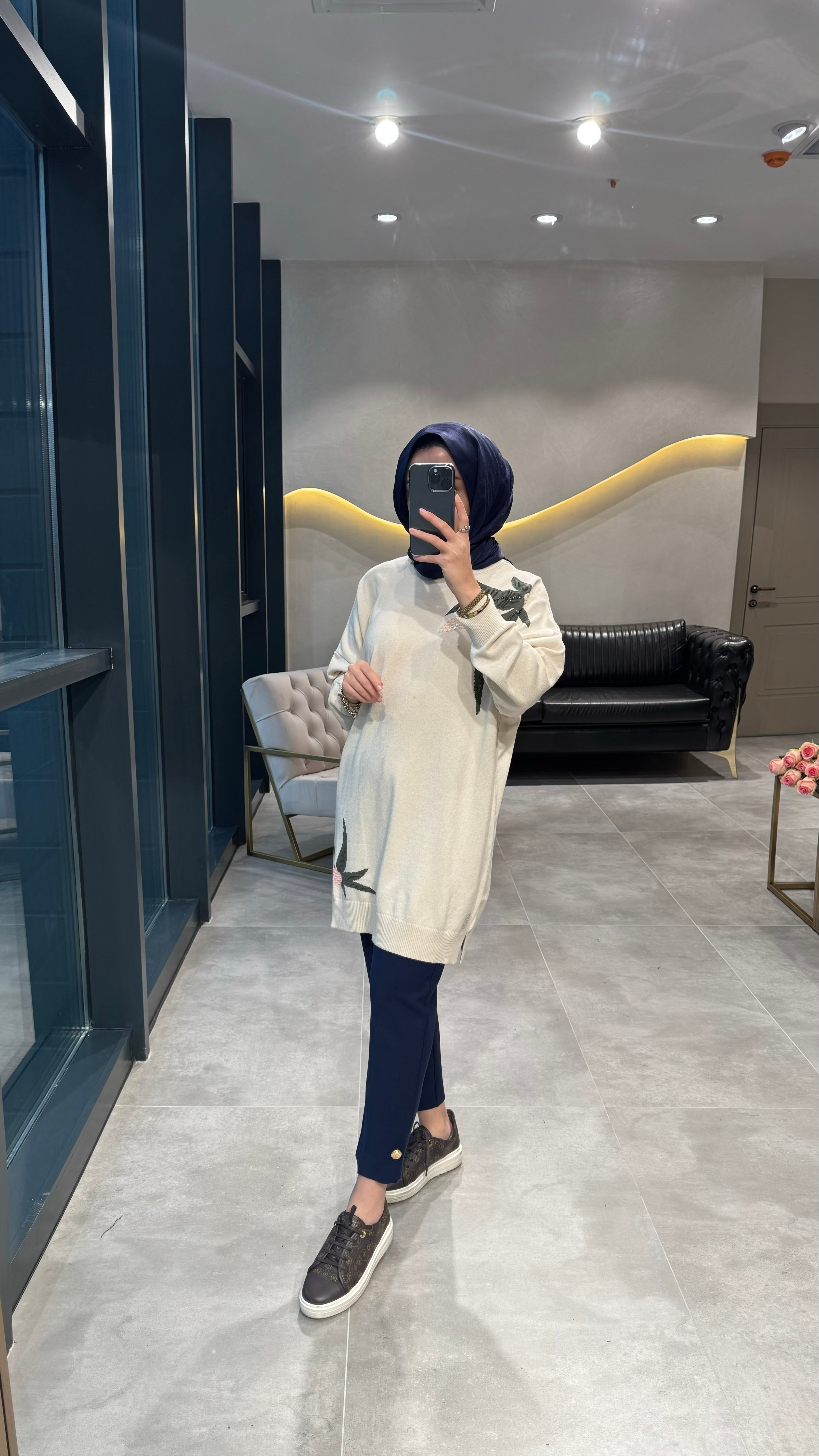 Ghisa Yapraklı Triko Tunik