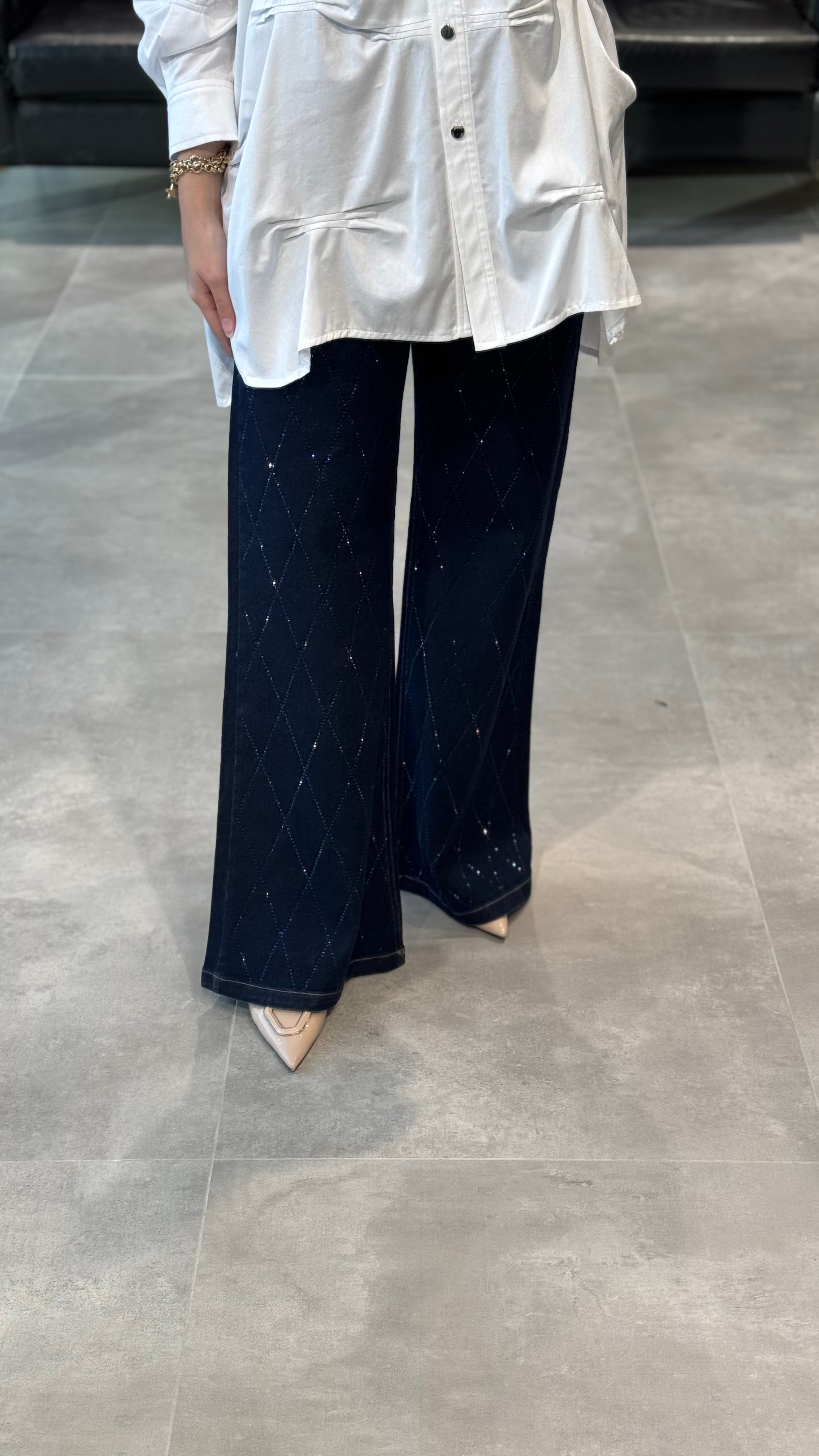 Ghisa shine denim pantolon