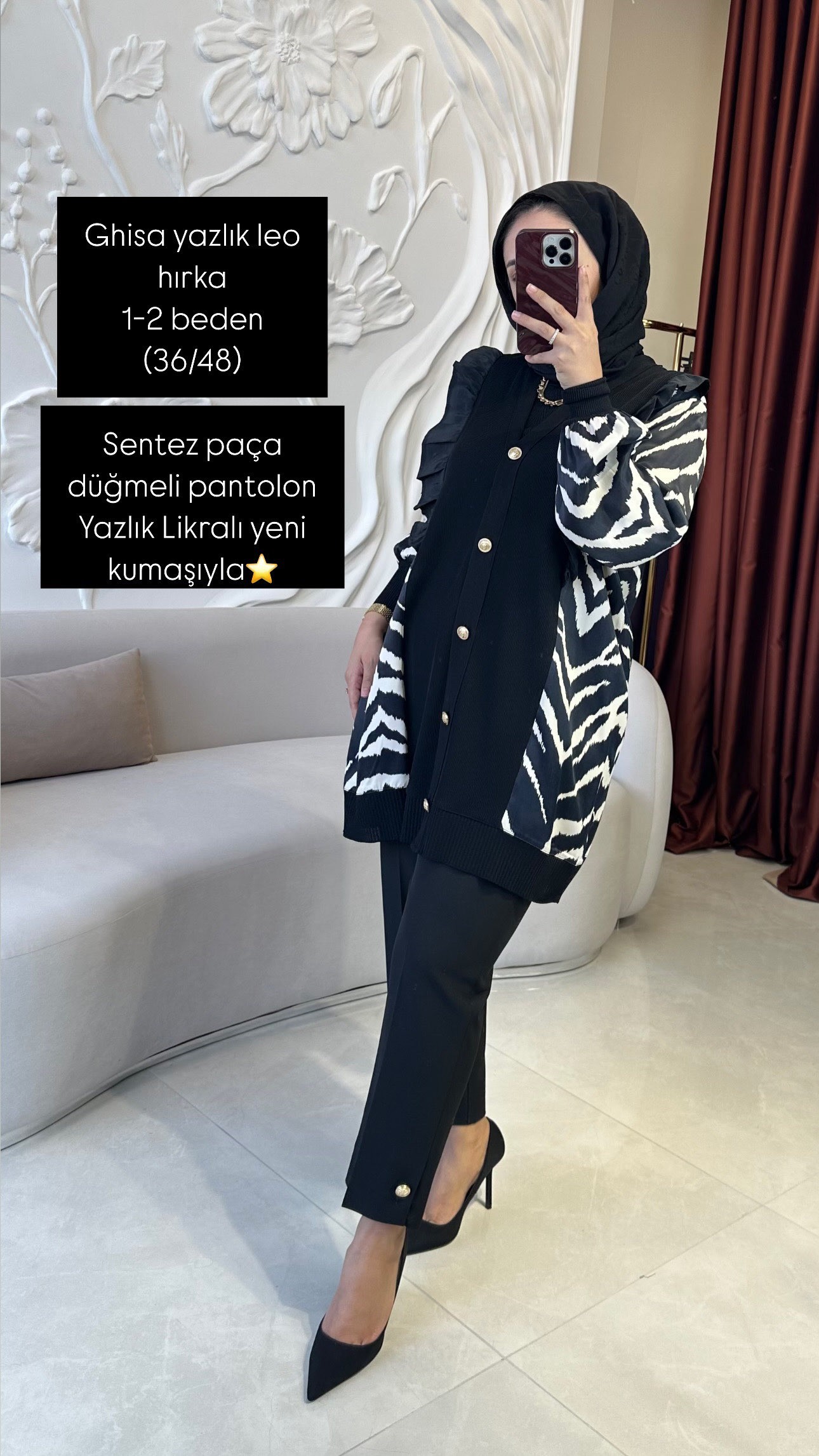 Ghisa zebra desenli hırka