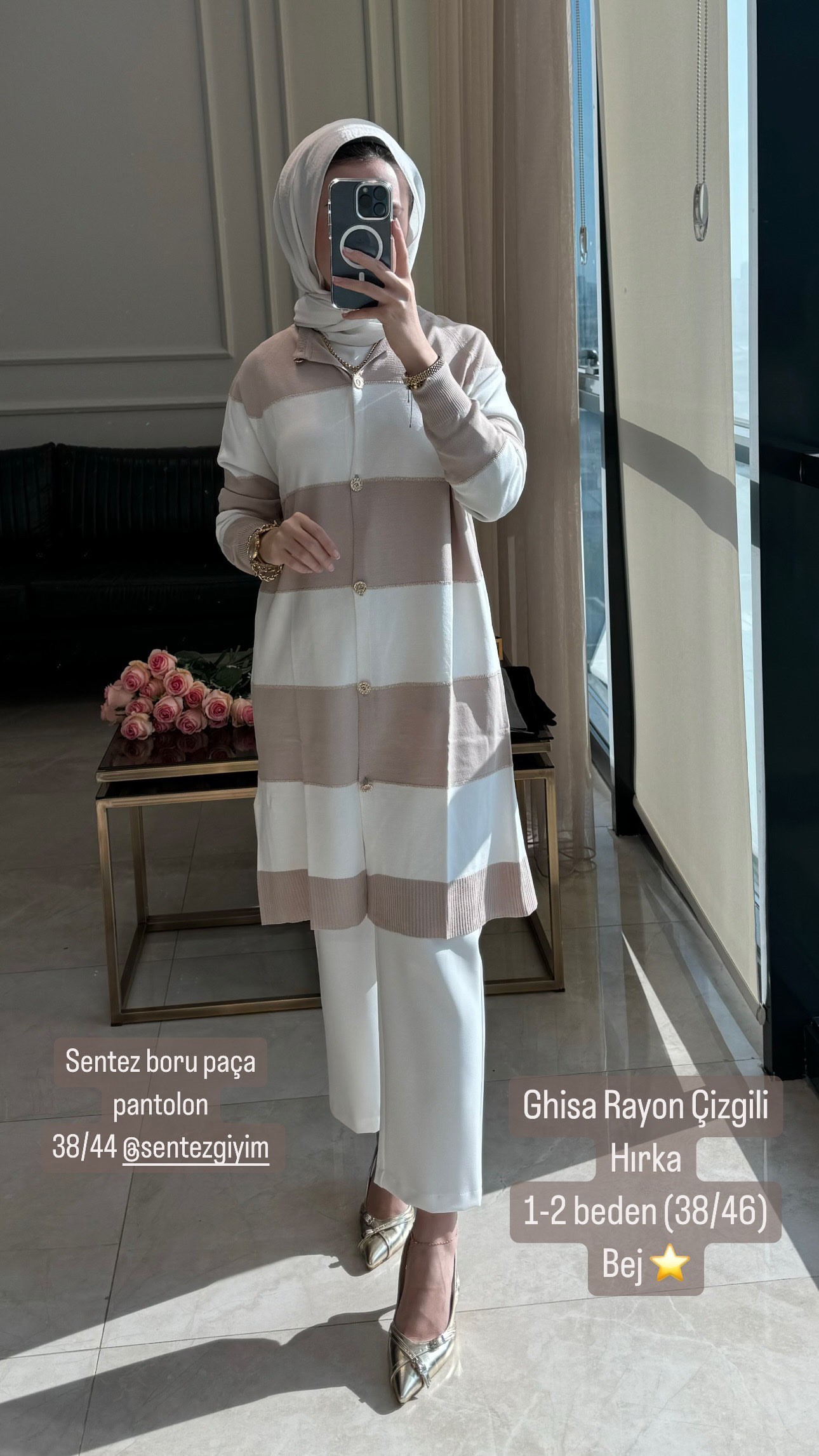 Ghisa Rayon Çizgili Hırka