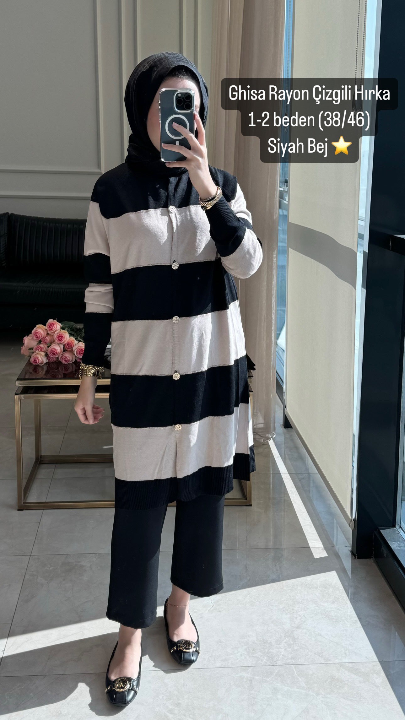 Ghisa Rayon Çizgili Hırka