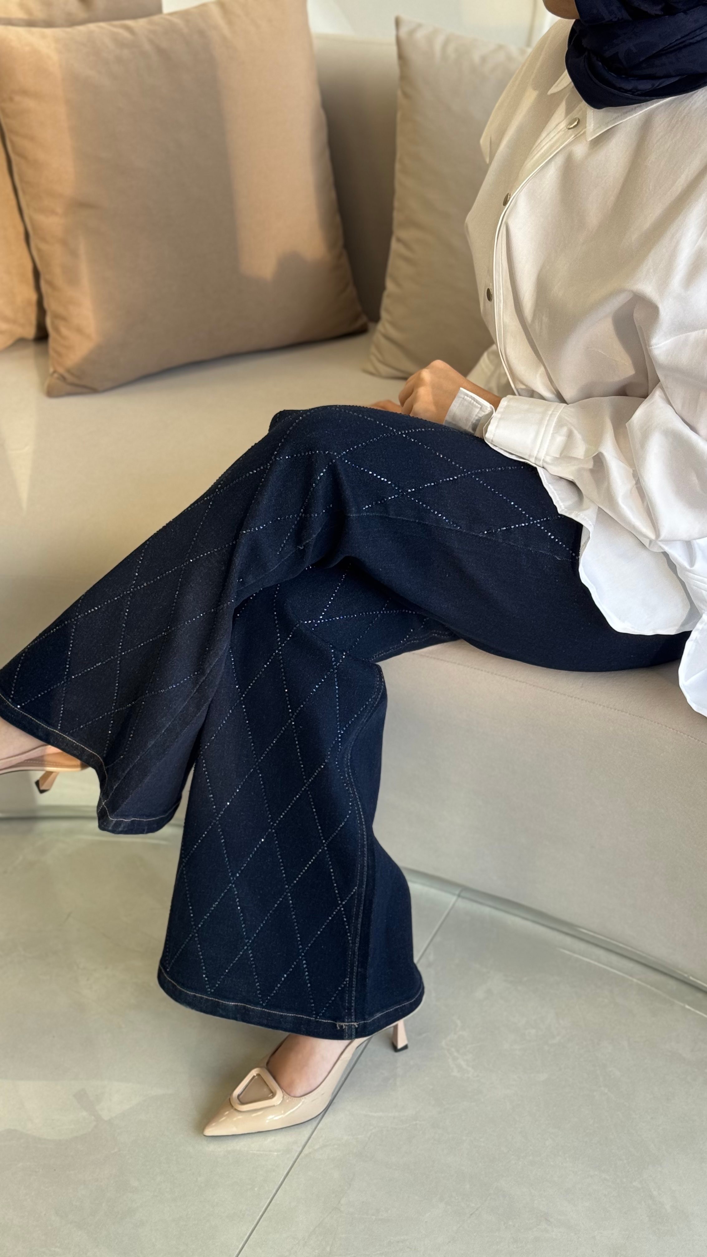 Ghisa shine denim pantolon