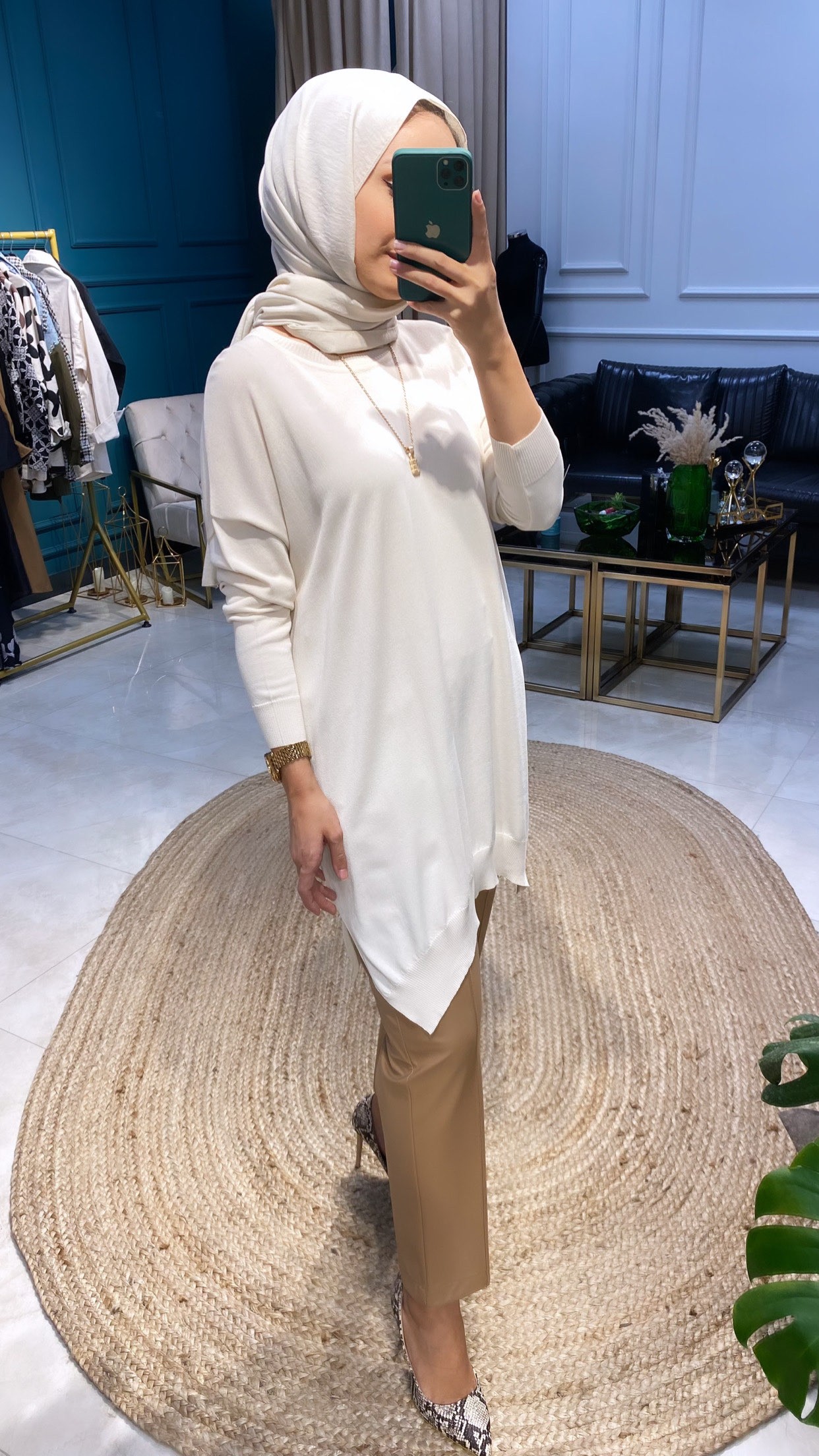 Sentez Deri Pantolon - Siyah - Kahve ve Latte