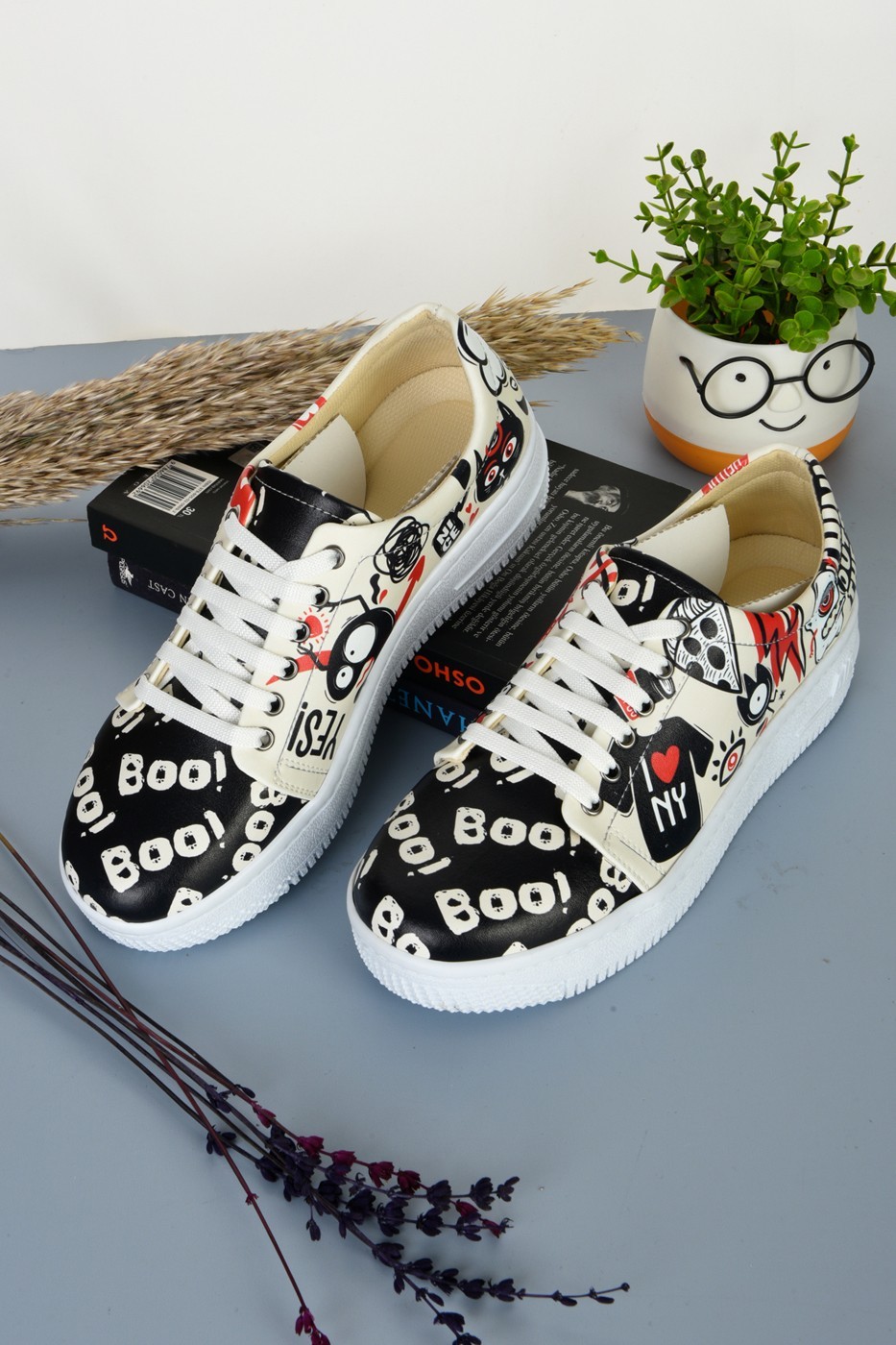 6049 Boo Yazılı Sneakers