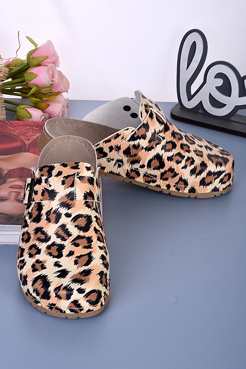 8106 Leopar Desenli Konfort Terlik