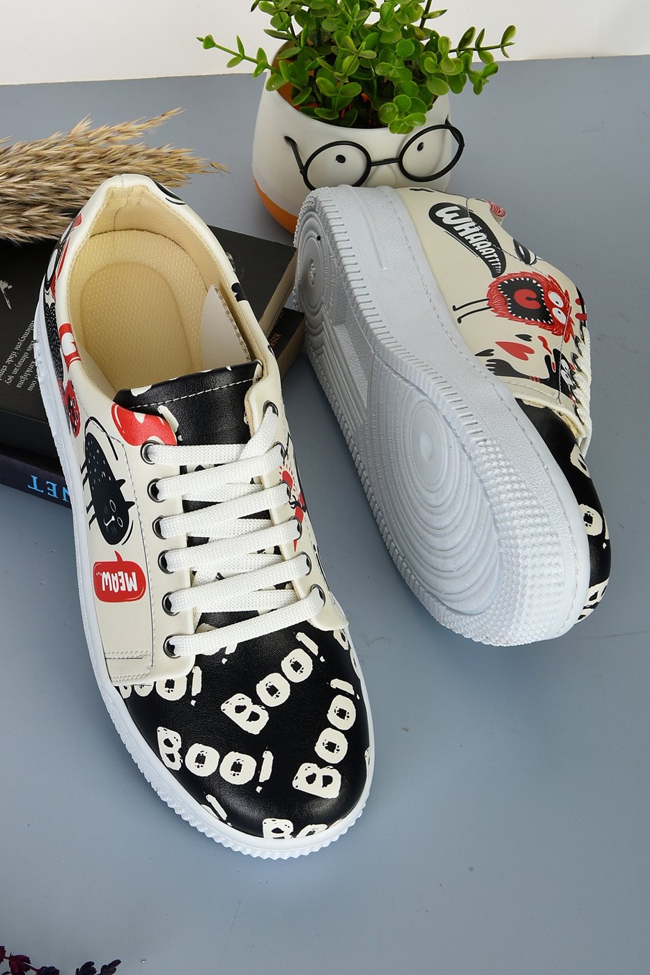 6049 Boo Yazılı Sneakers