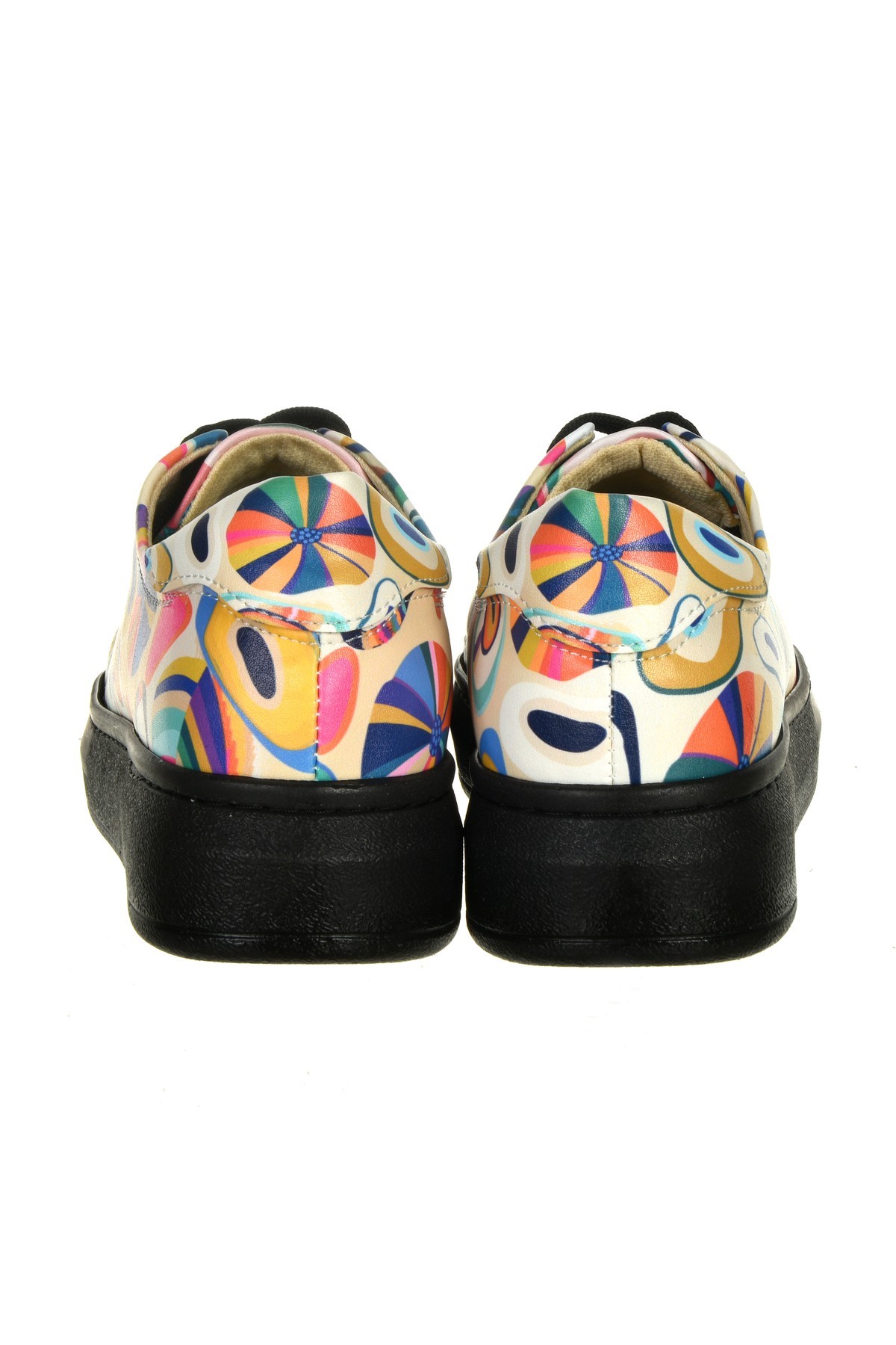6510 Karışık Renkli Siyah Tabanlı Sneakers