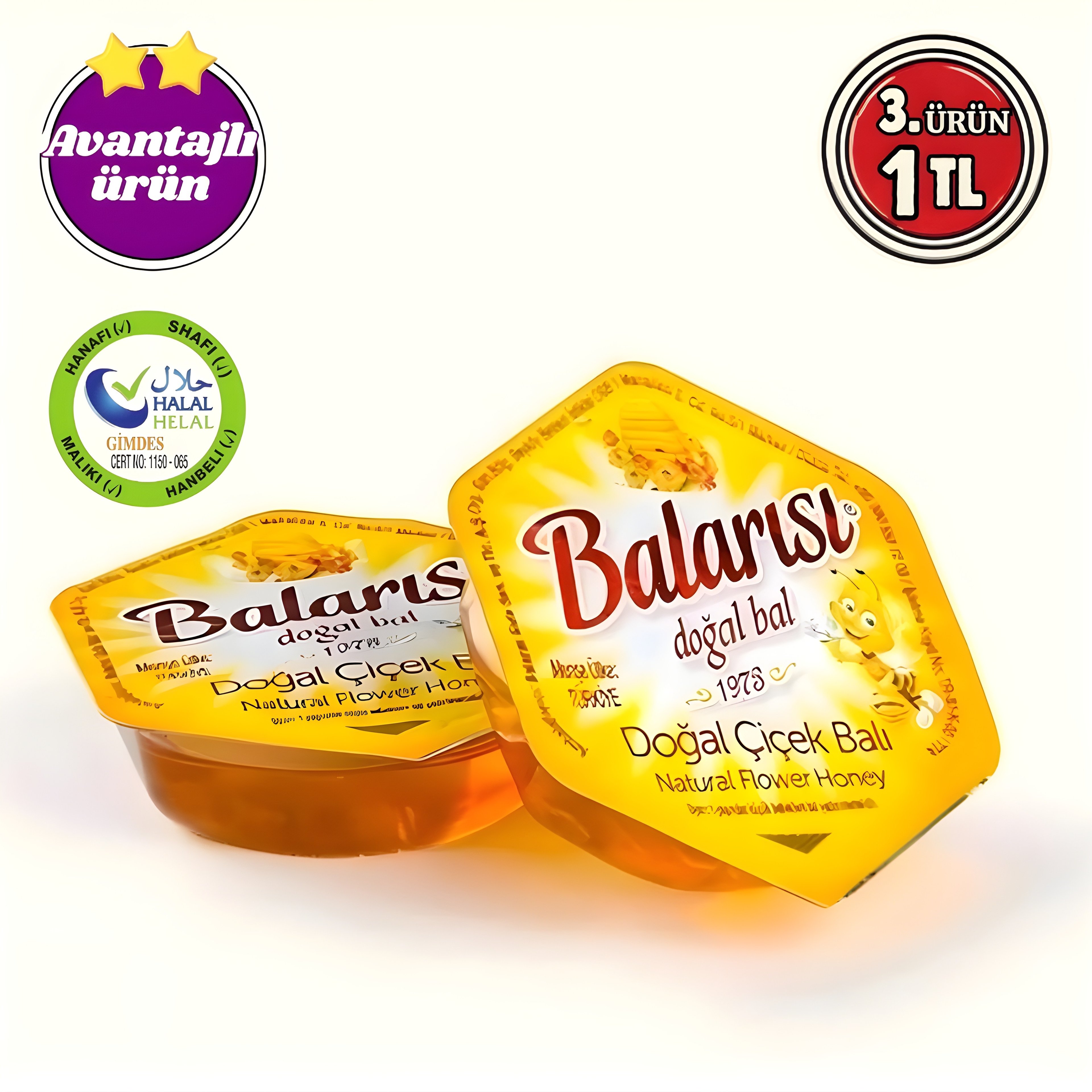 Balarısı Doğal Piknik Bal 20 gr 150 Adet
