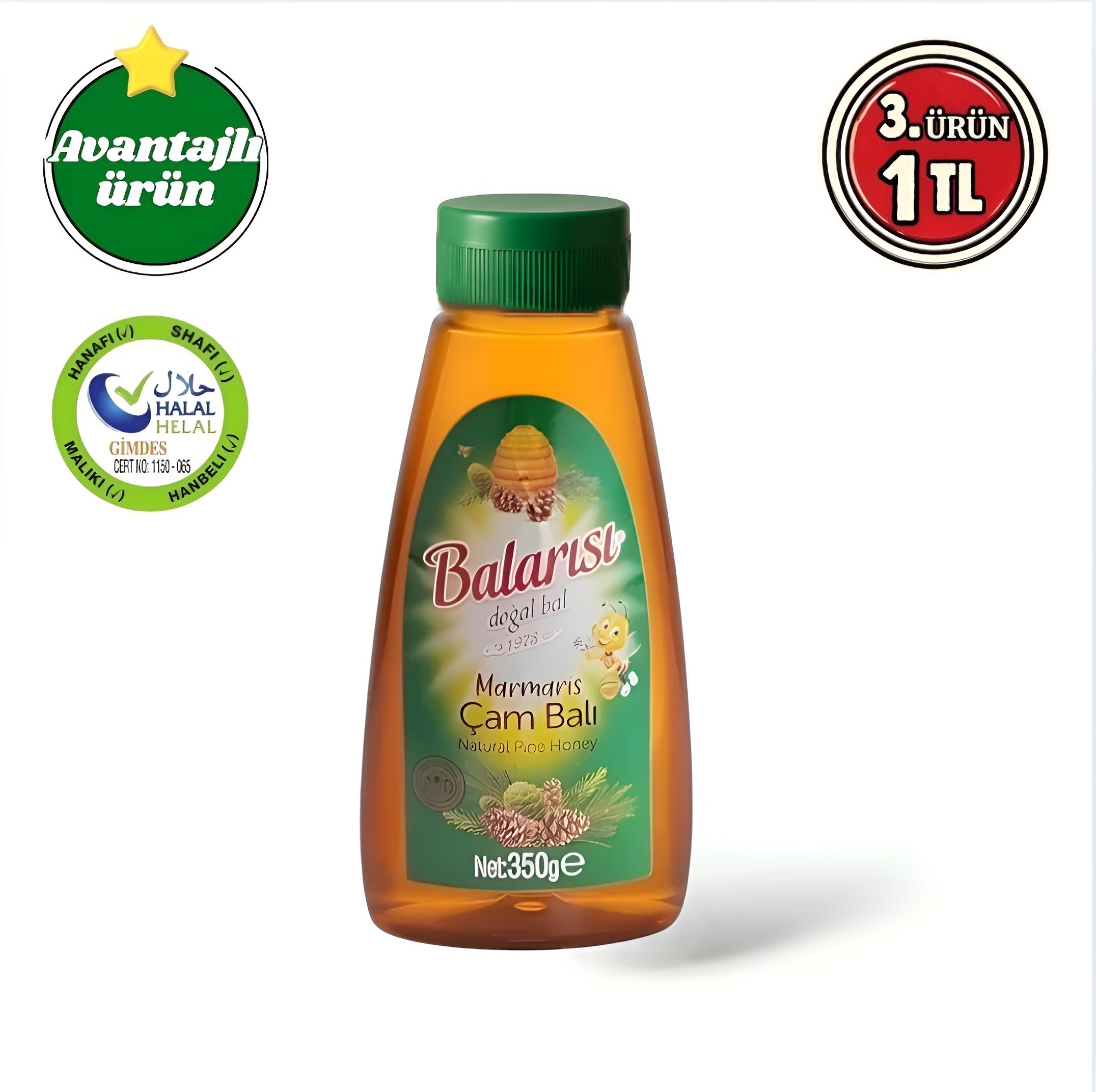 Balarısı Doğal Marmaris Çam Balı 350gr