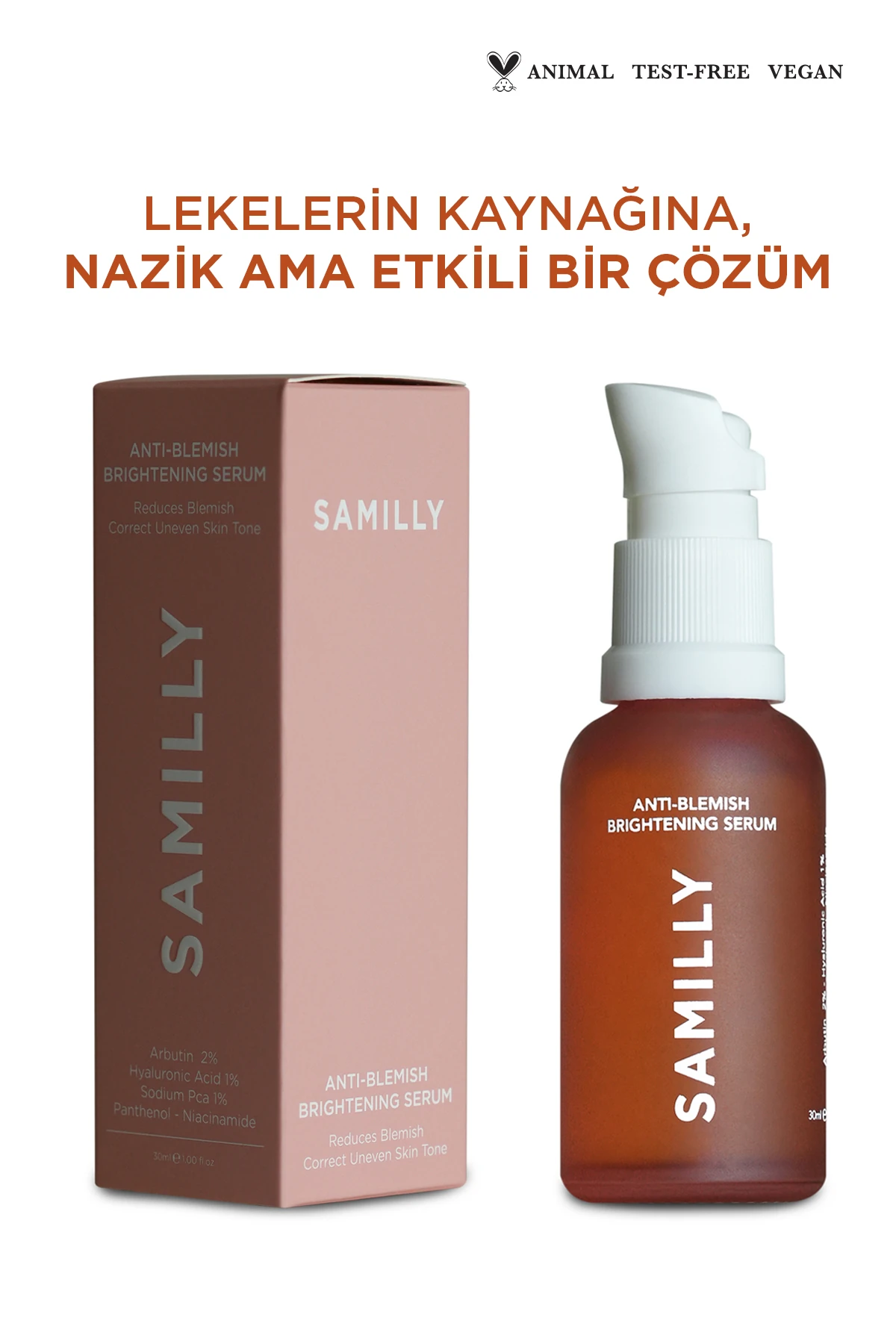 Leke Karşıtı ve Aydınlatıcı Arbutin Cilt Bakım Serumu 30 ml | Arbutin 2% | Hyaluronic Acid 1%