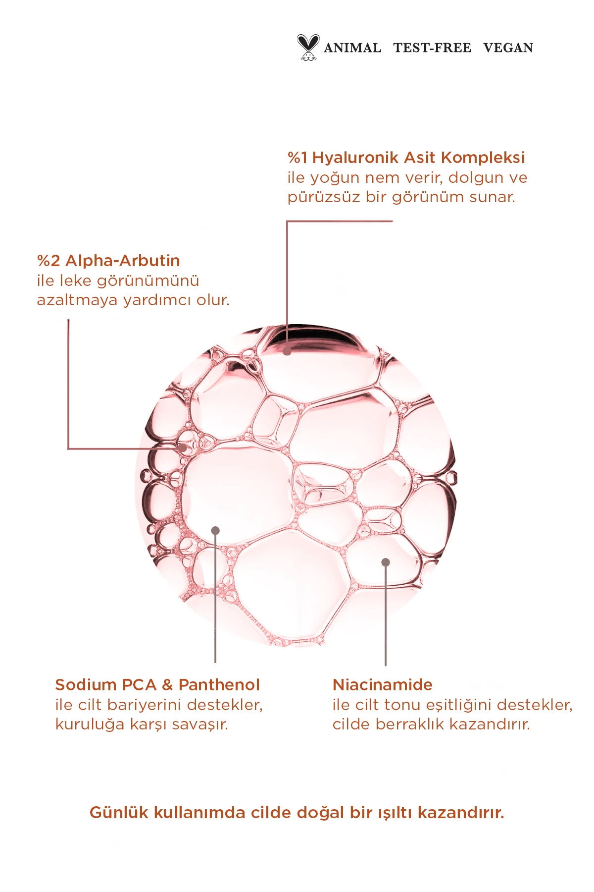Leke Karşıtı ve Aydınlatıcı Arbutin Cilt Bakım Serumu 30 ml | Arbutin 2% | Hyaluronic Acid 1%