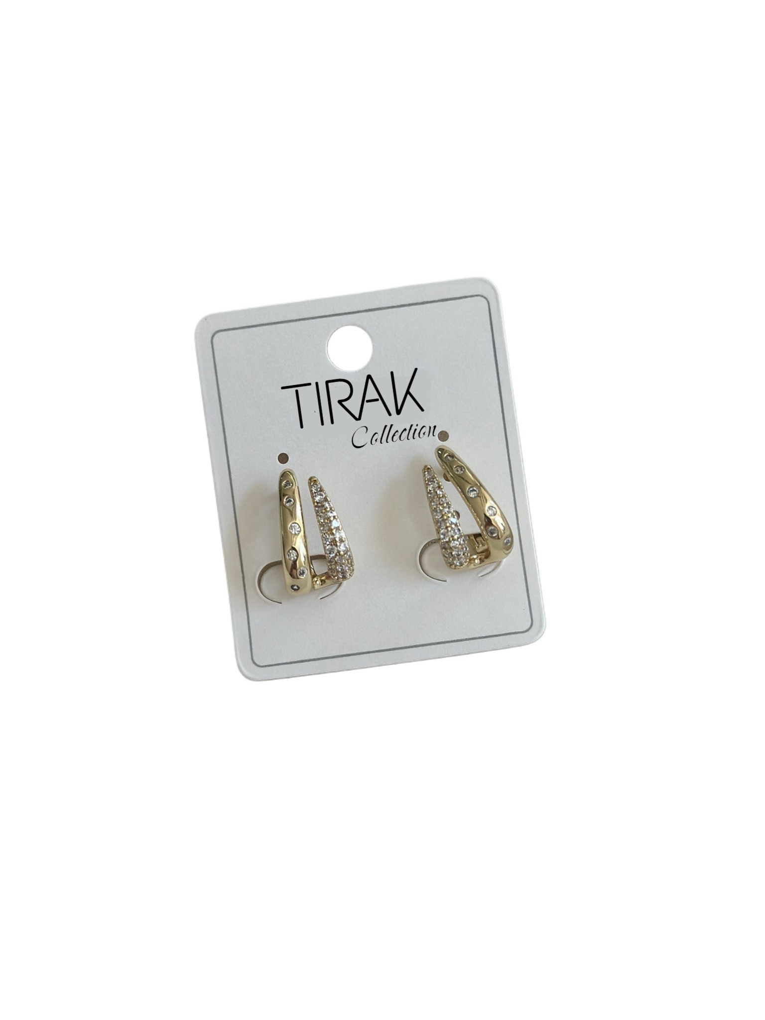 ZİRKON TAŞLI GOLD RENK KÜPE