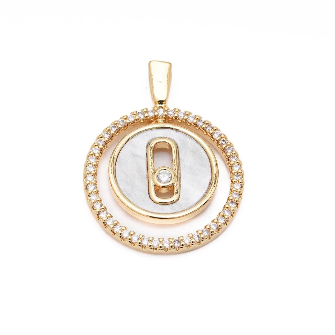 SEDEFLİ YUVARLAK KOLYE UCU -14K-