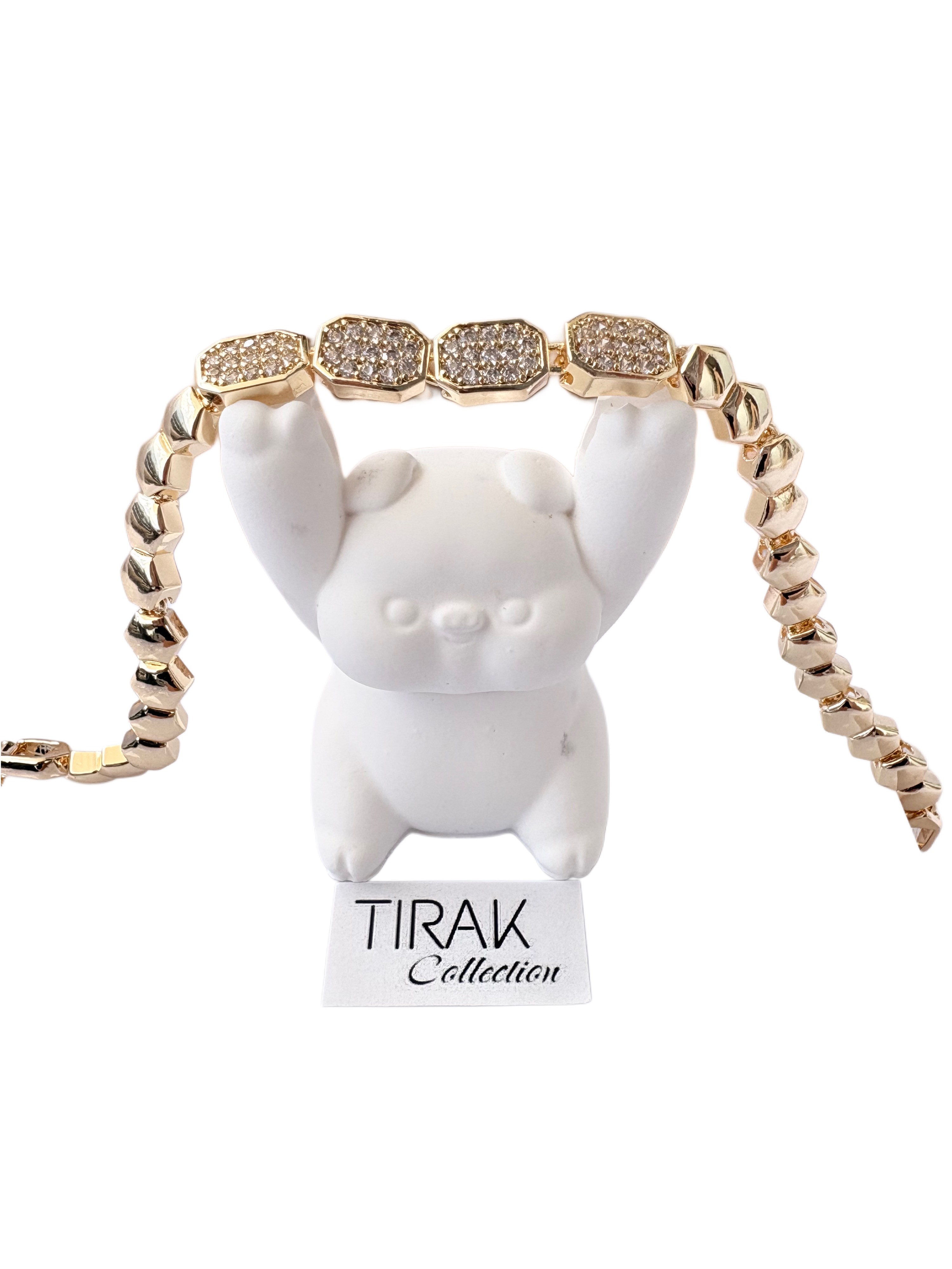 ZİRKON TAŞ DETAYLI PETEK MODEL -14K-