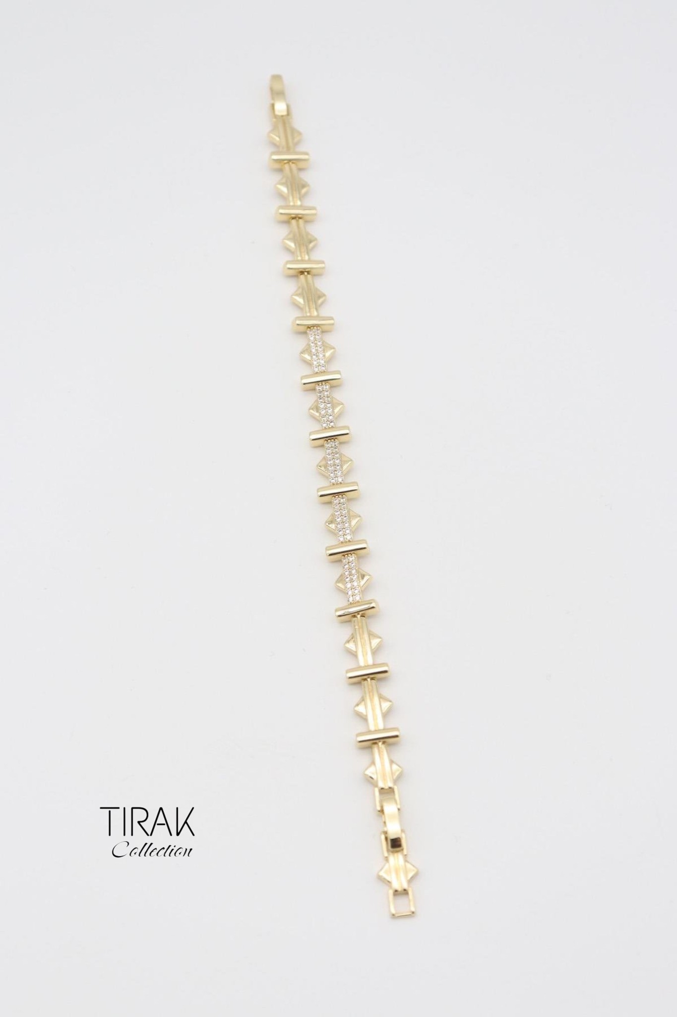 ZİRKON TAŞLI TASARIM BİLEKLİK -18 K- - Gold-14K-