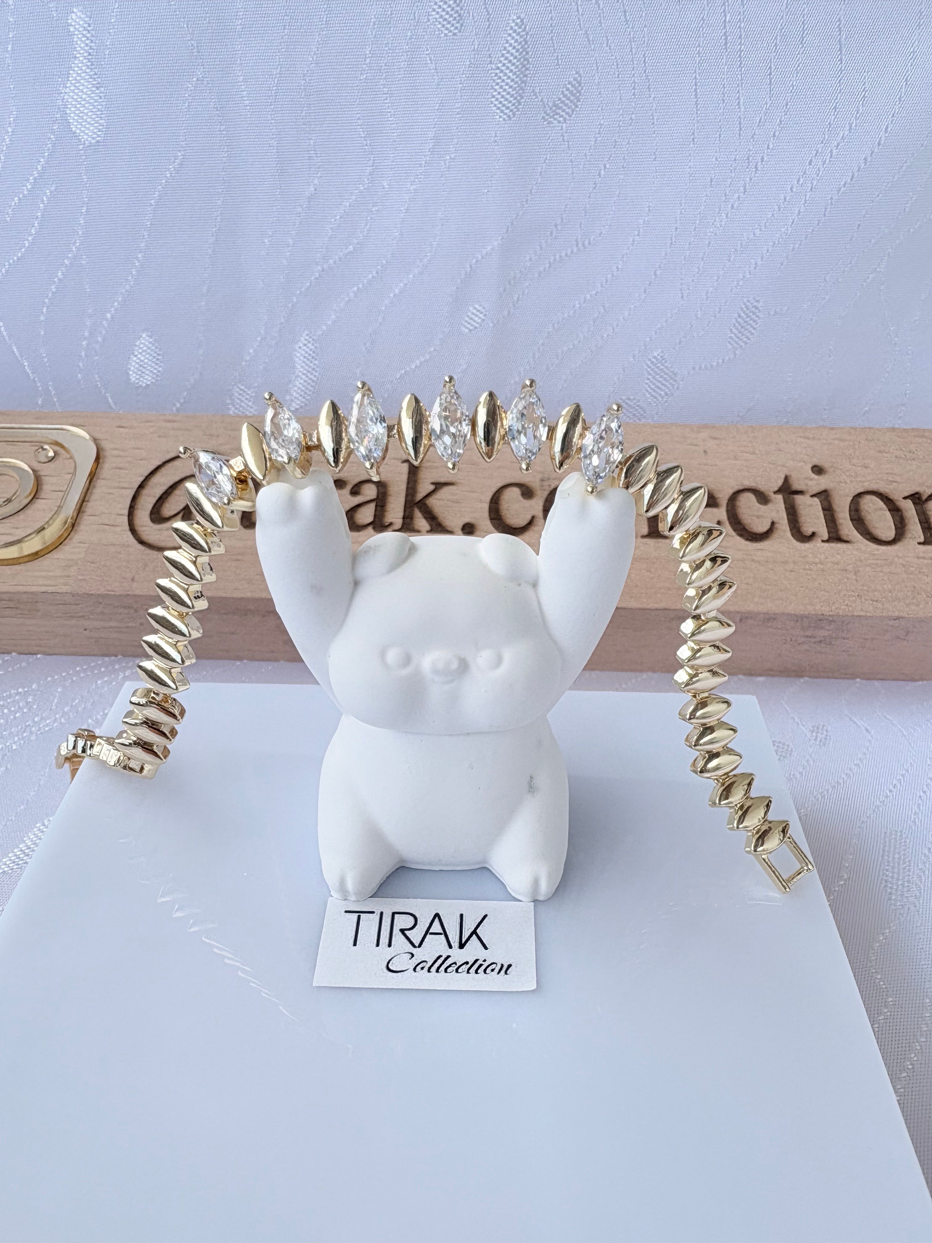 ZİRKON TAŞLI DAMLA DETAY BİLEKLİK -14K-
