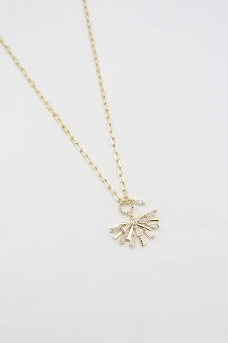 -14 K- BAGET TAŞLI TASARIM KOLYE