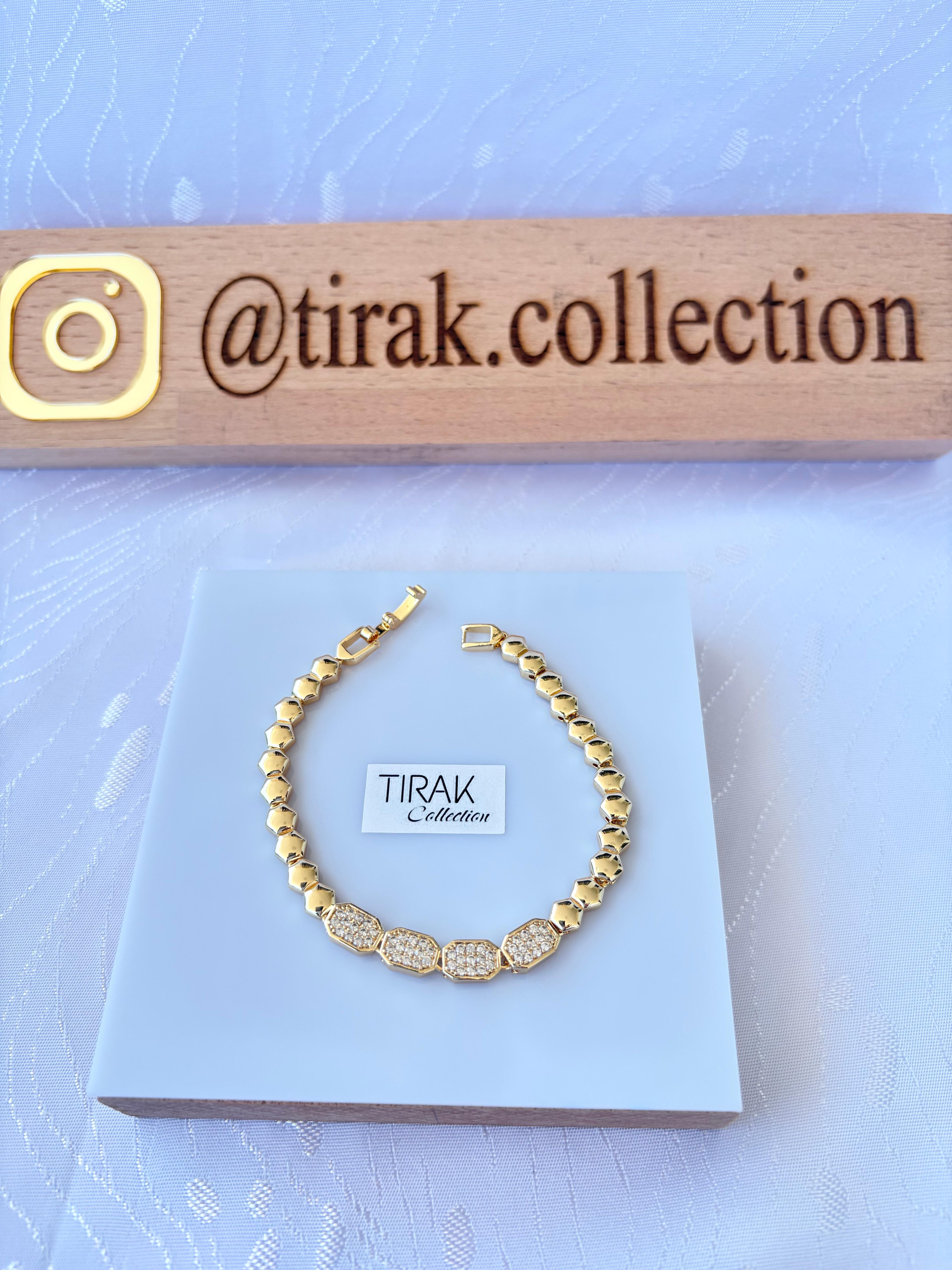 ZİRKON TAŞ DETAYLI PETEK MODEL -14K-
