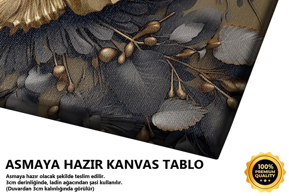 Altın Kelebek ve Yaprak Kompozisyonu
