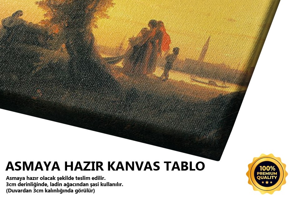Venedik Yakınlarında Bir Liman Görünümü, 1840 Tablo