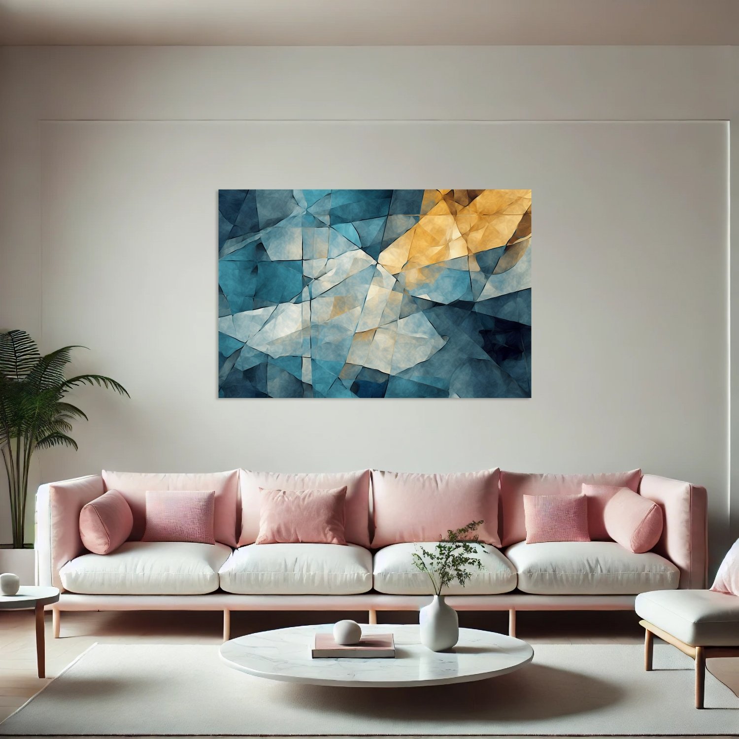Mavi Geometrik Mozaik Desen