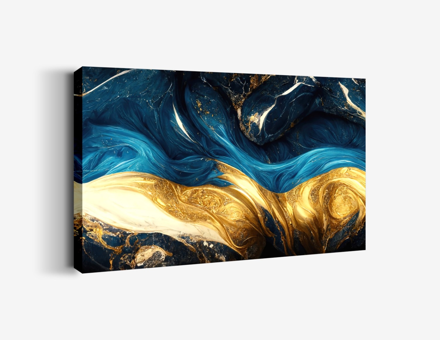 Altın Lacivert Spiral Akış