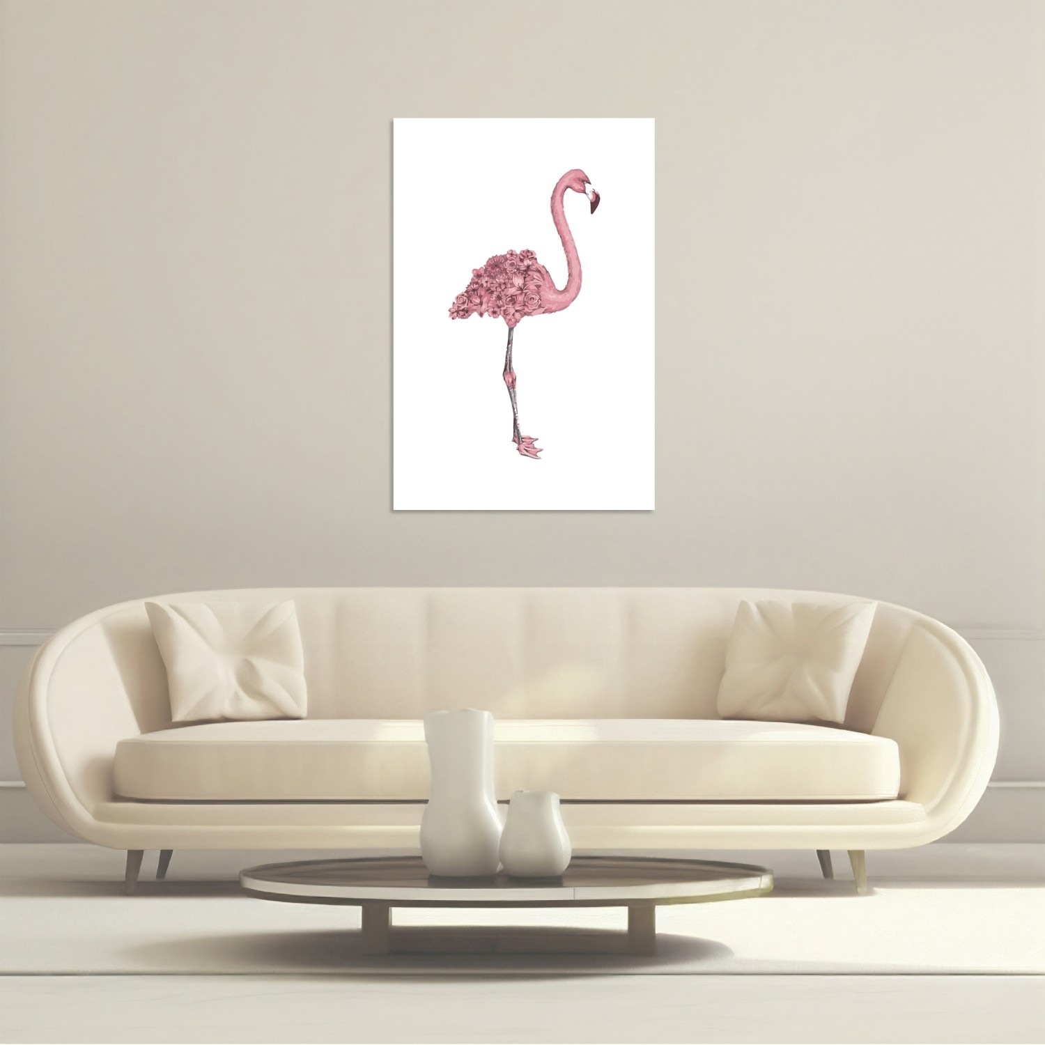 Pembe Flamingo Kuşu Tablo