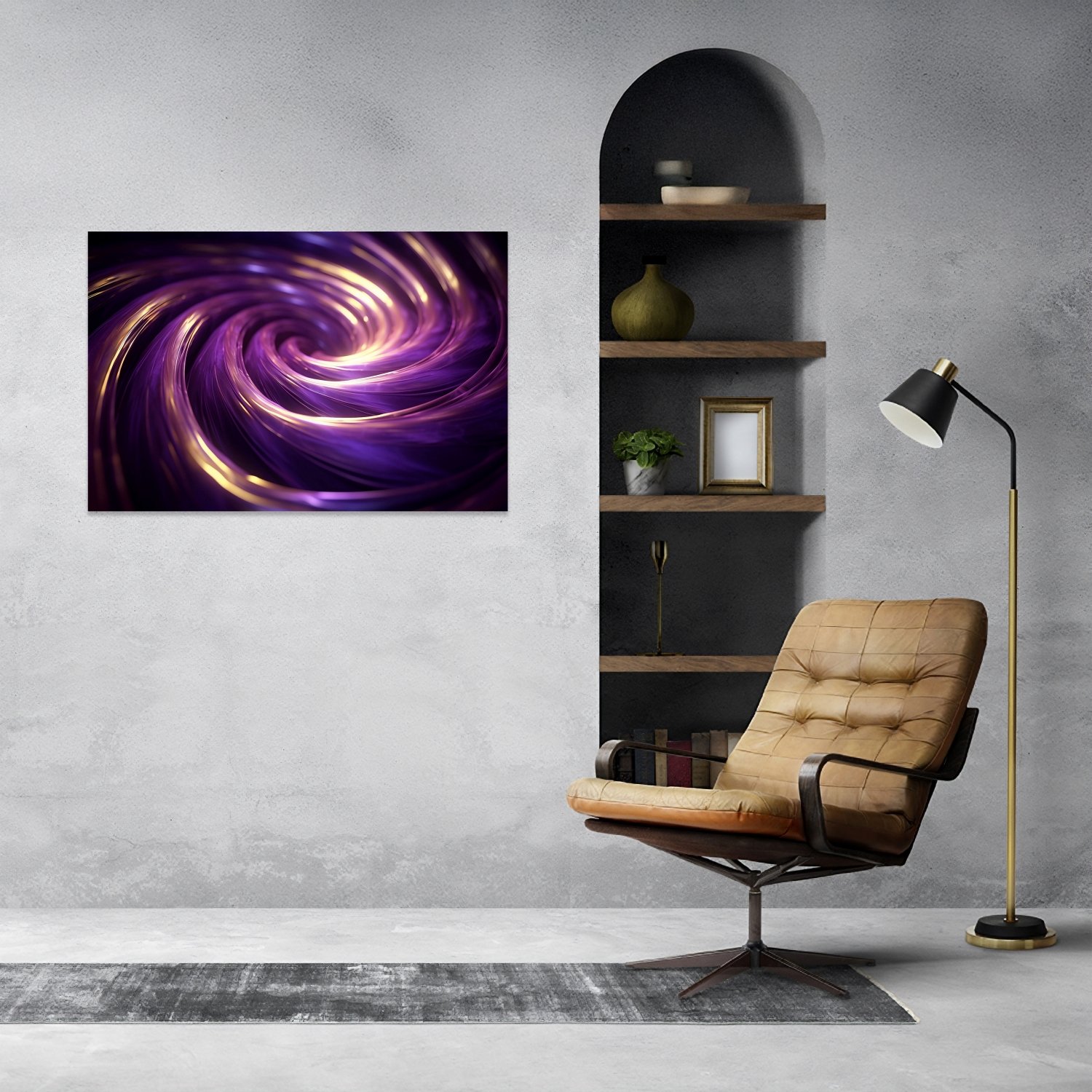 Mor Spiral Enerji Deseni