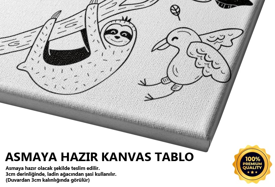 Karakalem Hayvanlar Tablo
