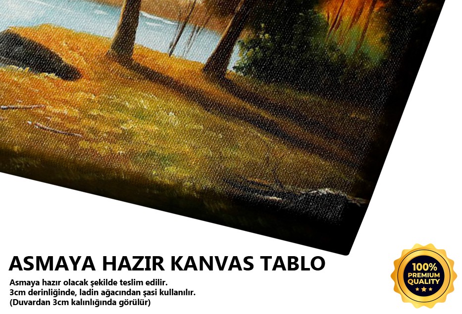 Göl Kenarında Karacalar Tablo