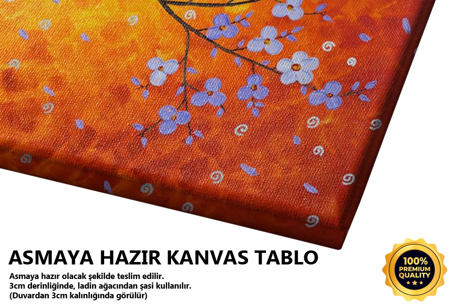 Gün Batımında Aşık Kuşlar Tablo
