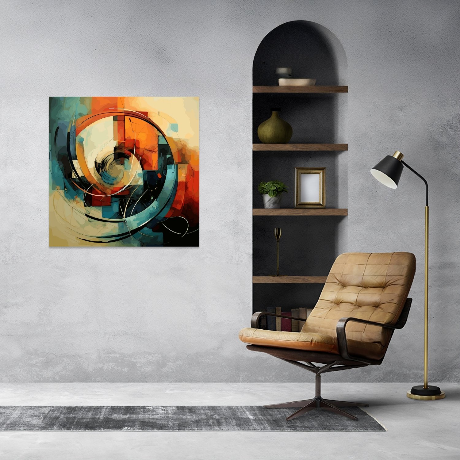 Turuncu Spiral ve Geometrik Form