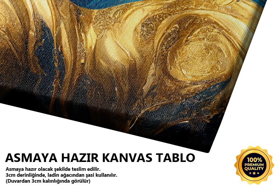 Altın Lacivert Spiral Akış