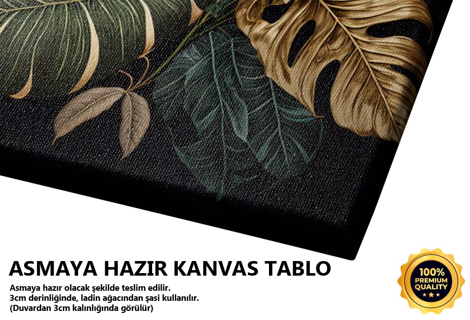 Yeşil Altın Yaprak Deseni