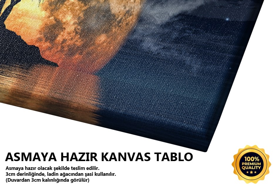 Dolunay ve Ağaç Silueti