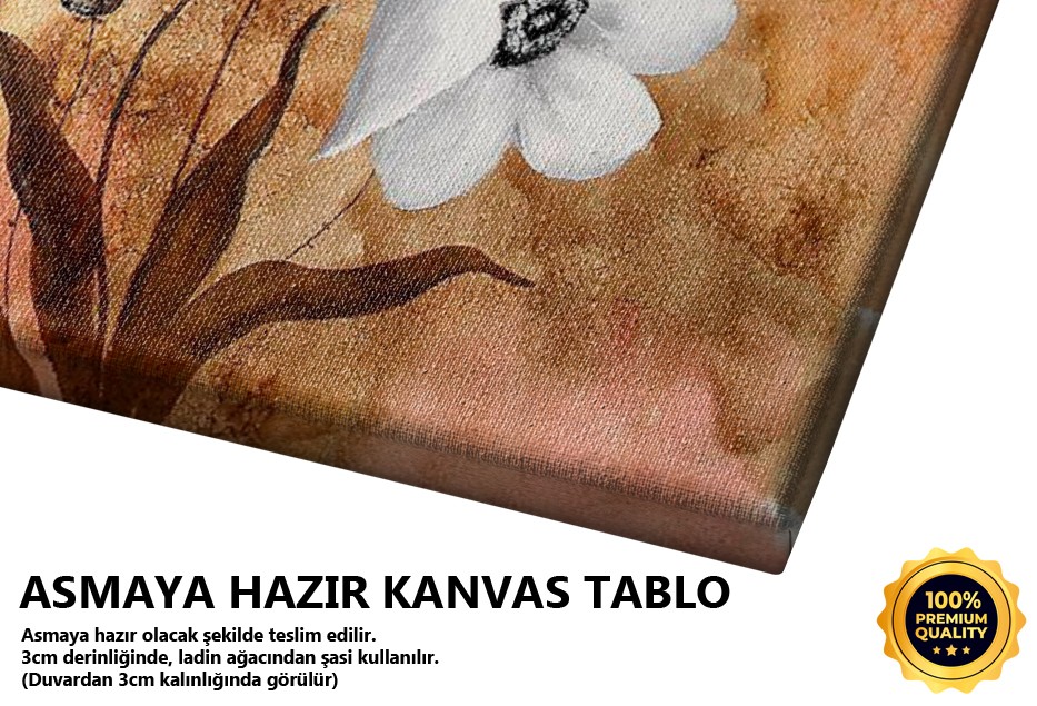 Beyaz Çiçekler Tablo