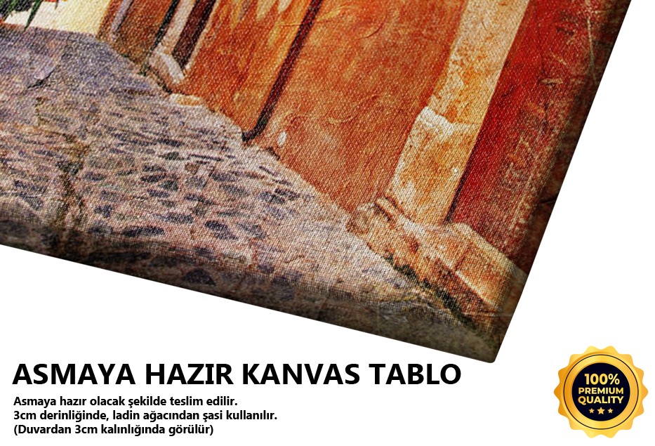Eski Tarz Yunan Sokakları Tablo