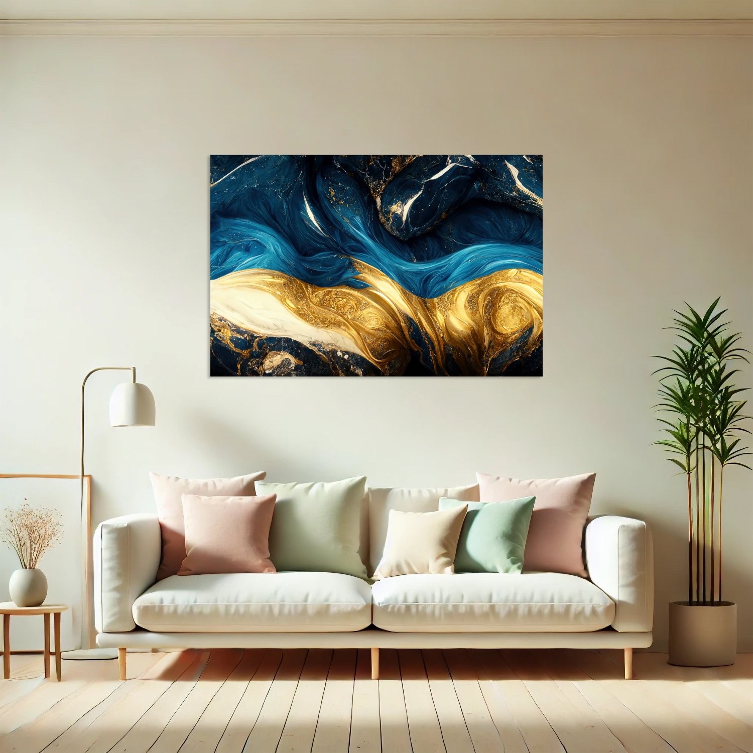 Altın Lacivert Spiral Akış
