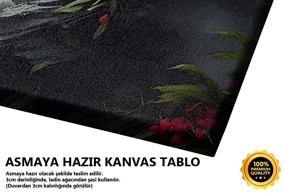 Sisli Dağlar ve Kırmızı Çiçekler